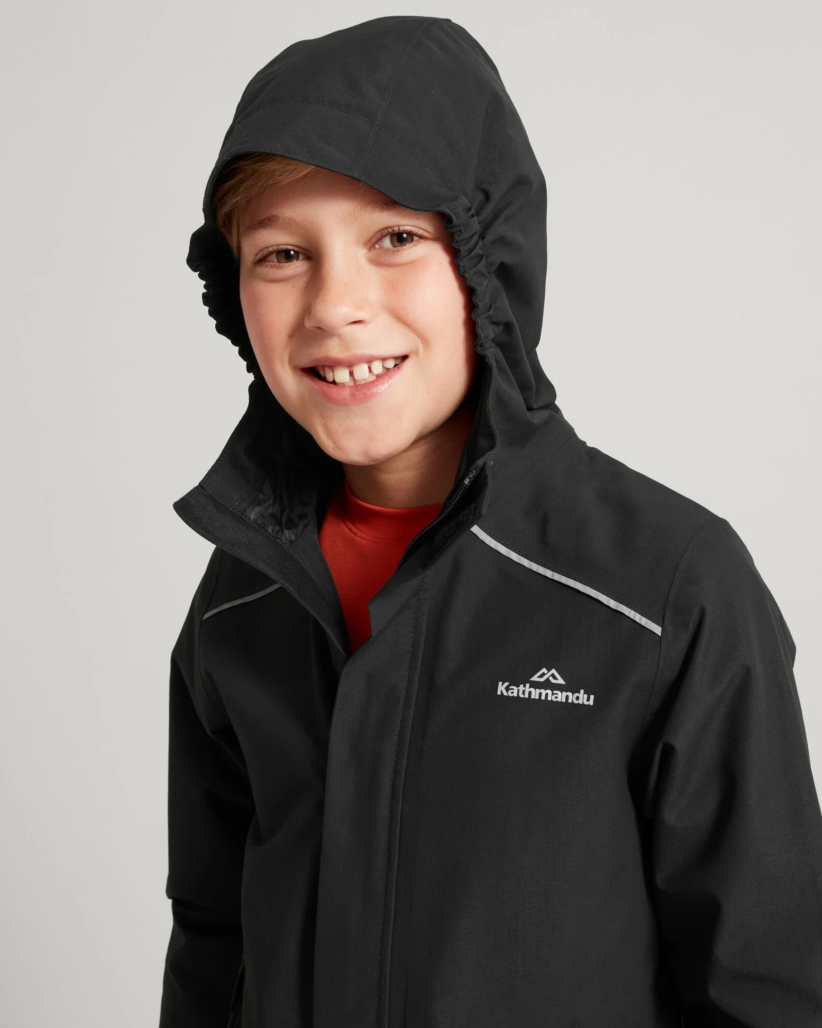 Boys' Andulo 2-layer Rain Jacket - Black - Image 4