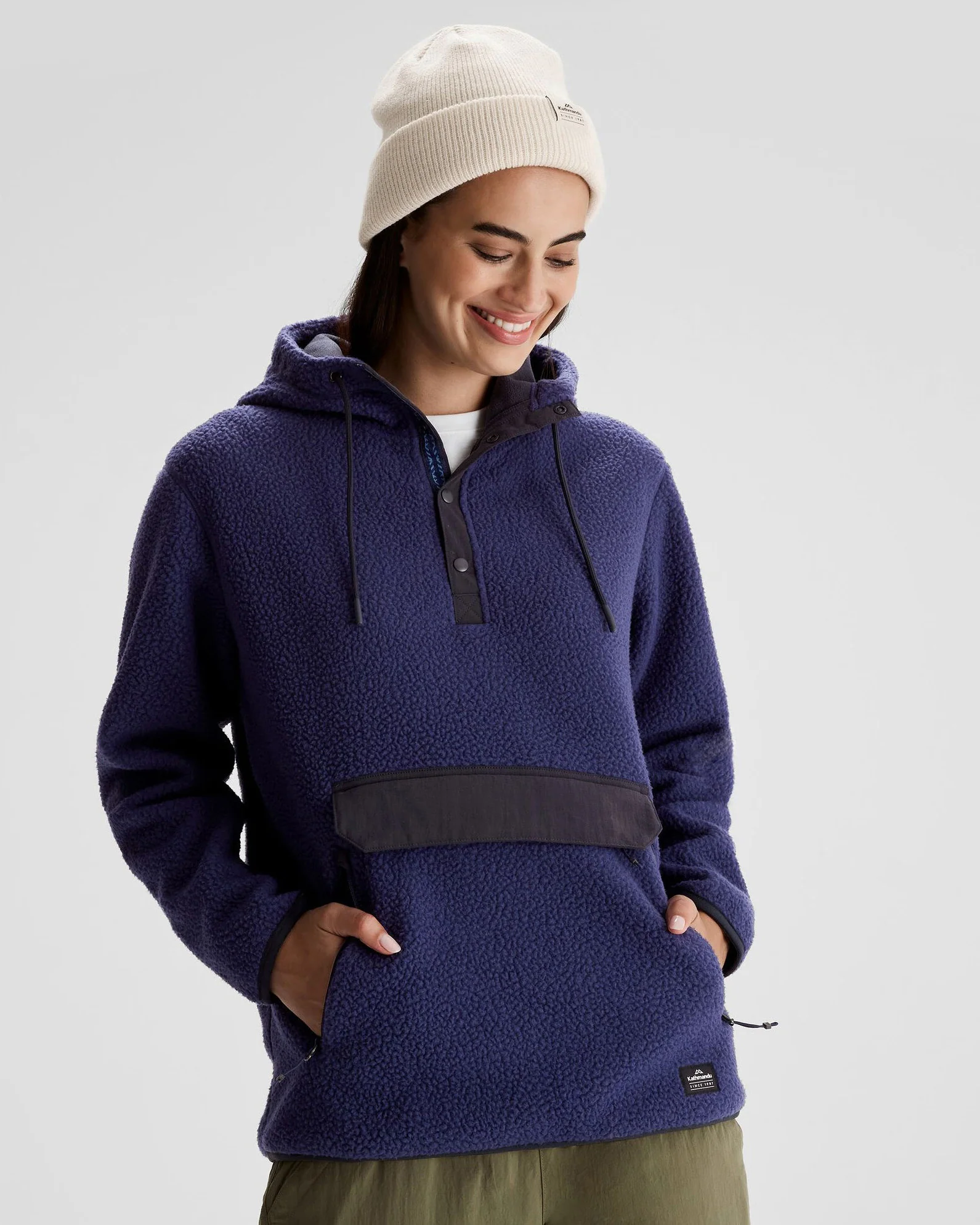 Women's Co-Z High Pile Hooded Pullover - Dark Horizon