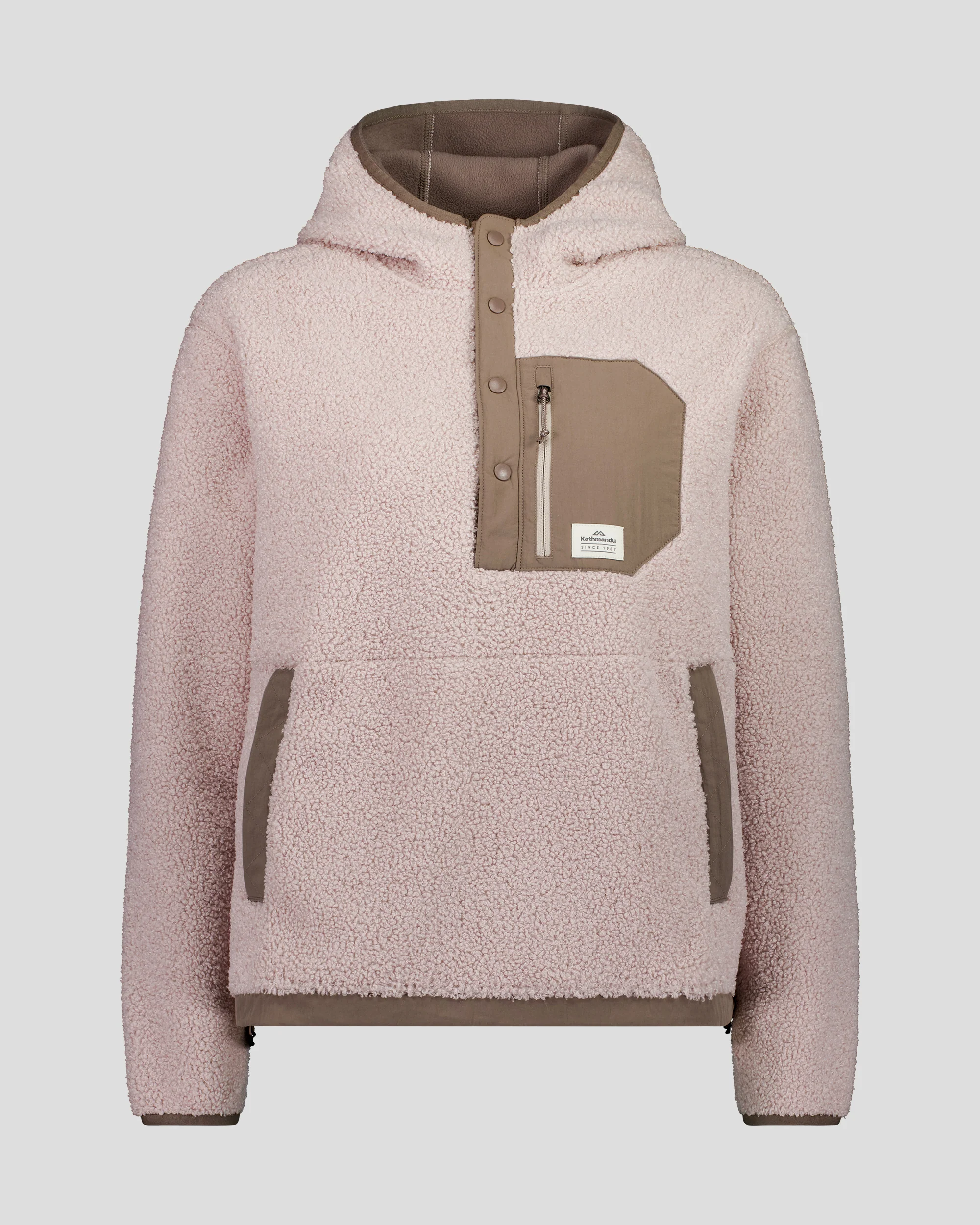 Women's Co-Z High Pile Hooded Pullover v2 -  Light Taupe - Image 5