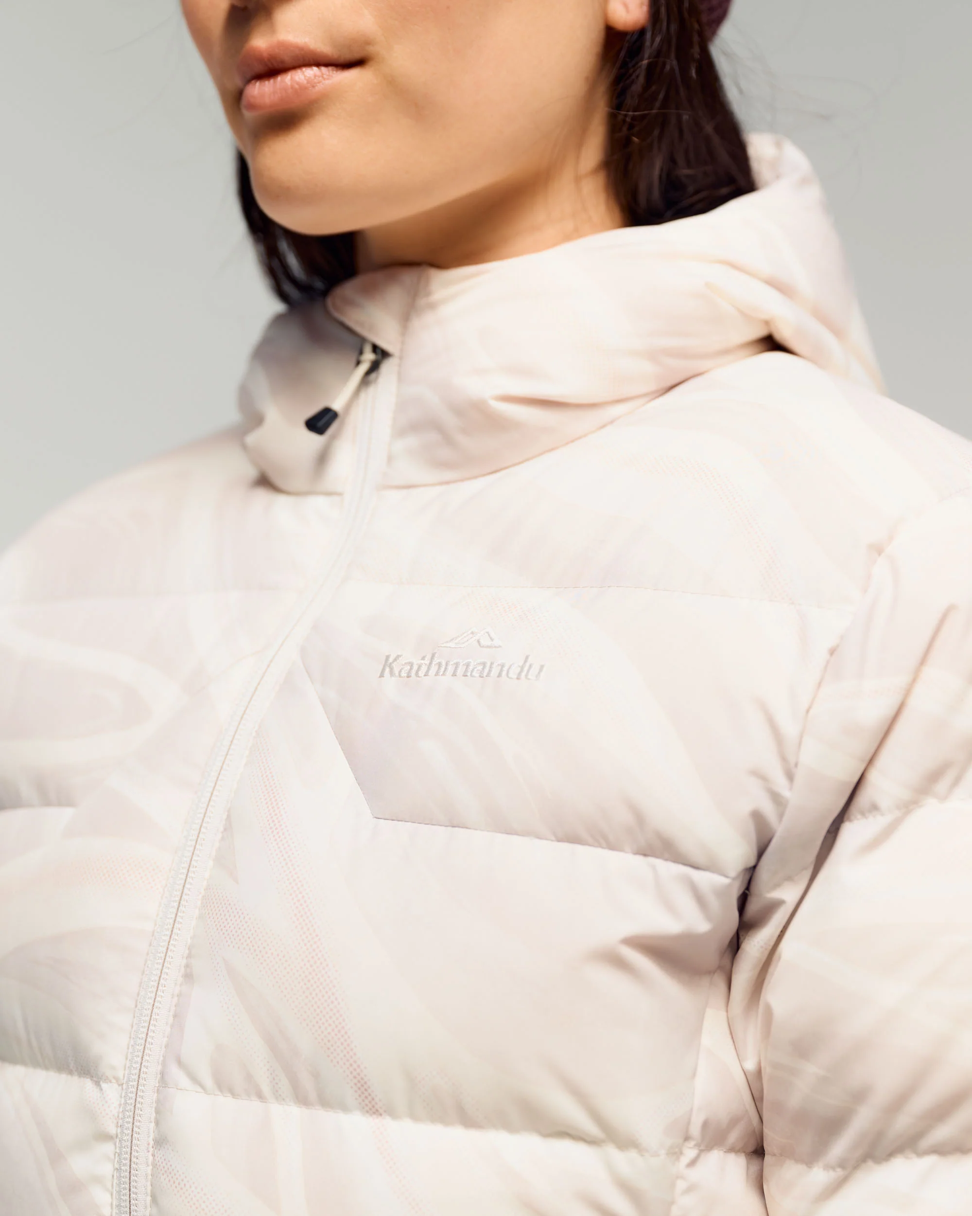 Women's Epiq Hooded Down Jacket - Shroom Braided River - Image 6