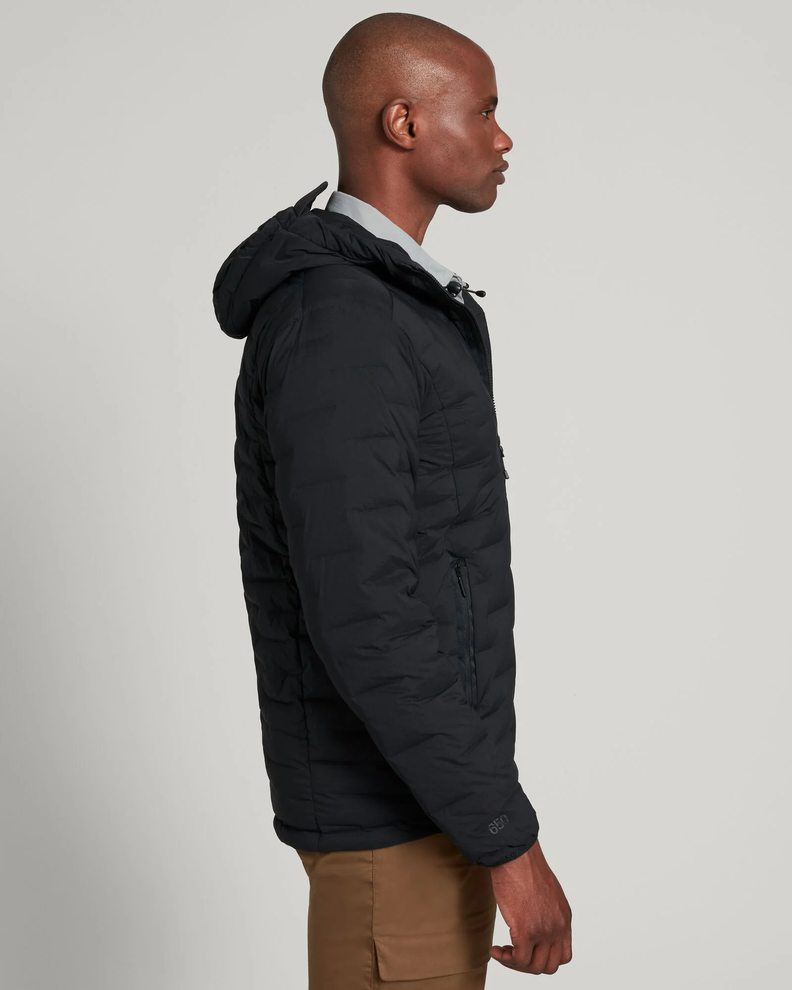 Men's Federate Stretch Hooded Down Jacket - Black - Image 3
