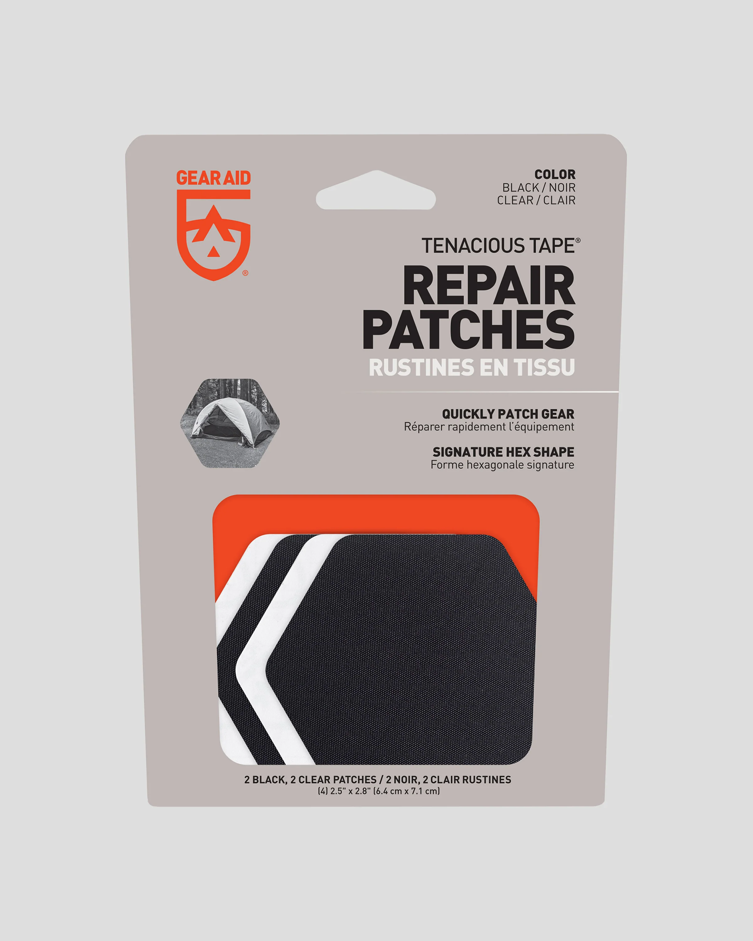 Gear Aid Tenacious Tape Hex Patches - Clear/Black