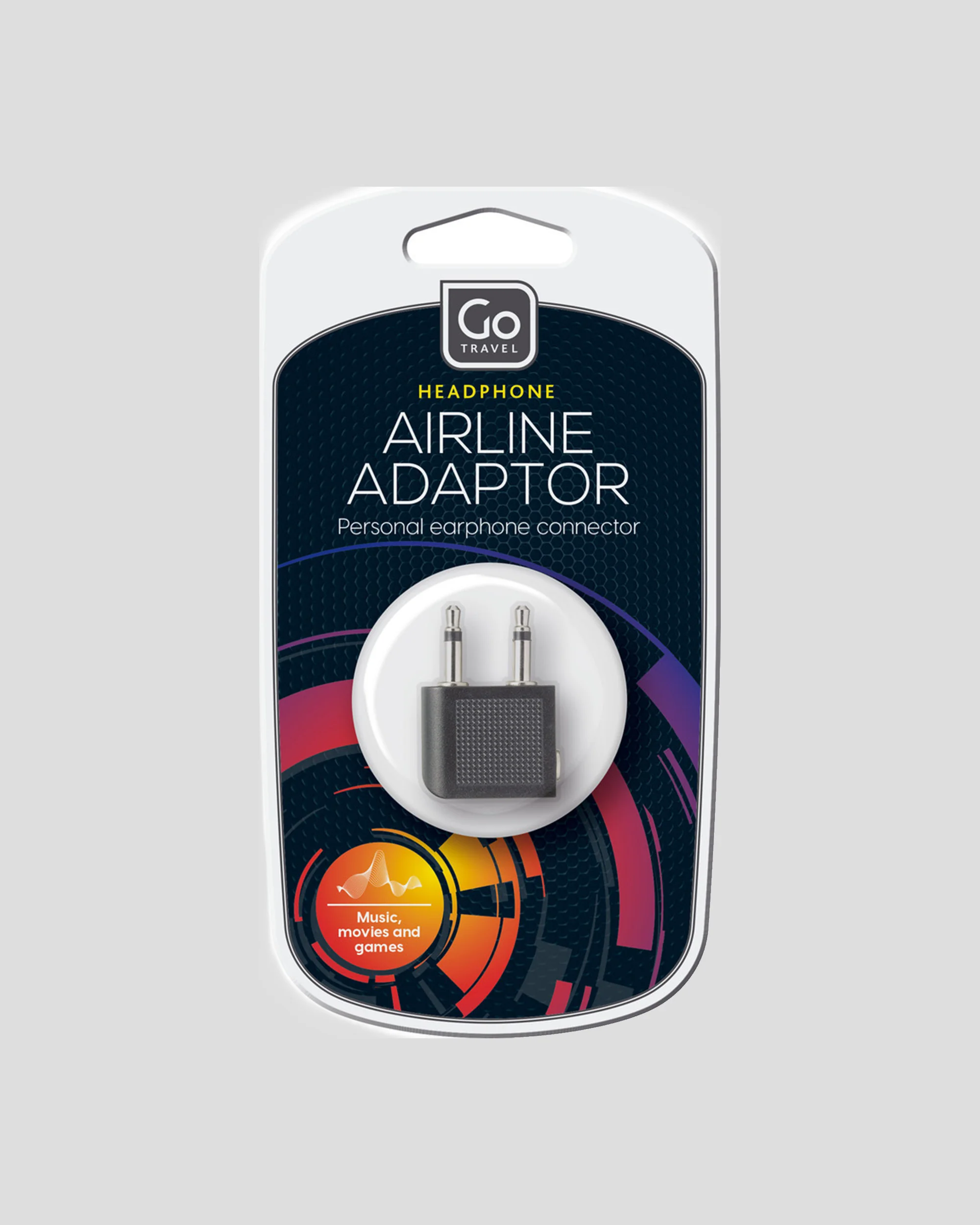 Go Travel Airline Headphone Adaptor - Black - Image 3