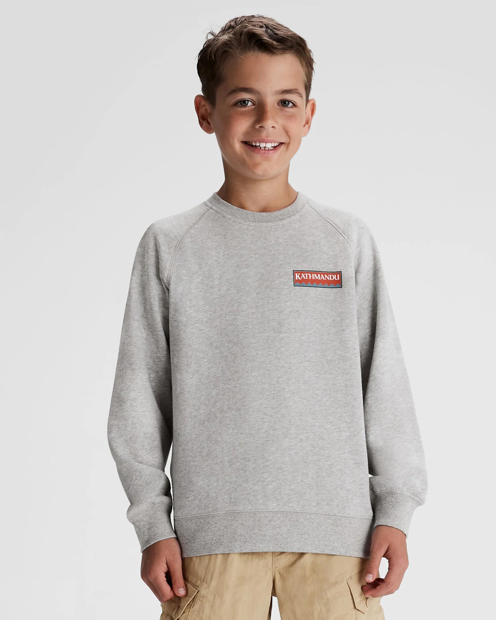 Youth Heritage Logo LT BB Crew Sweatshirt - Light Grey Marle