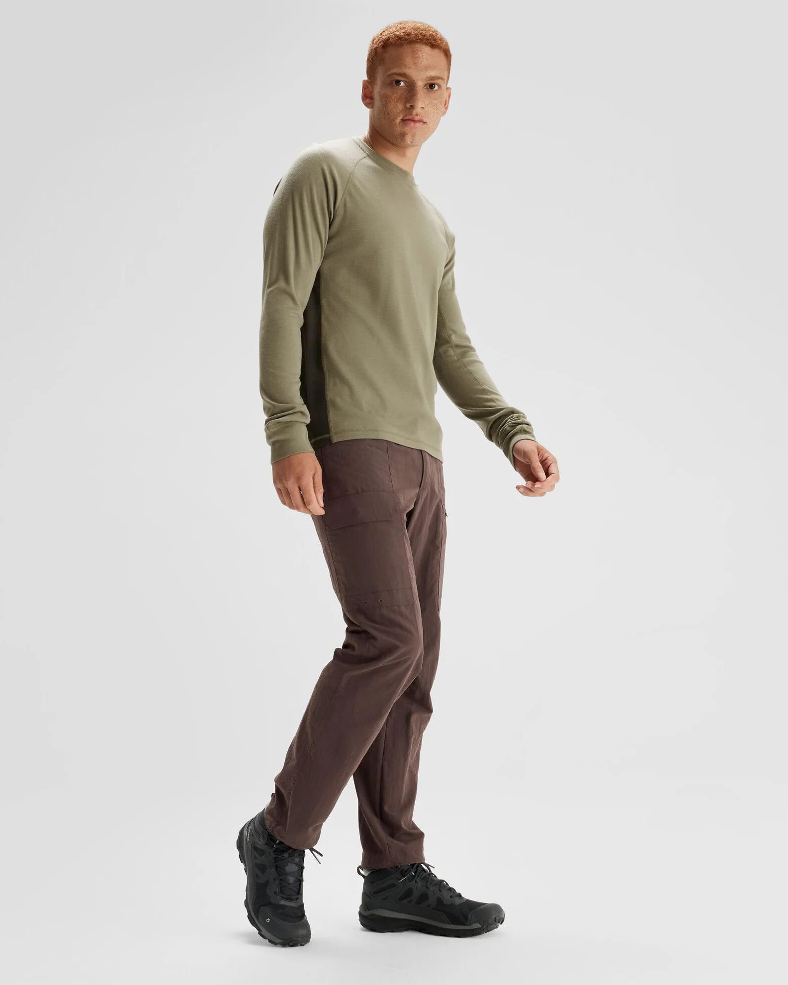 Men's K-Merino 250 Long Sleeve Top - Beech/Dark Moss - Image 2