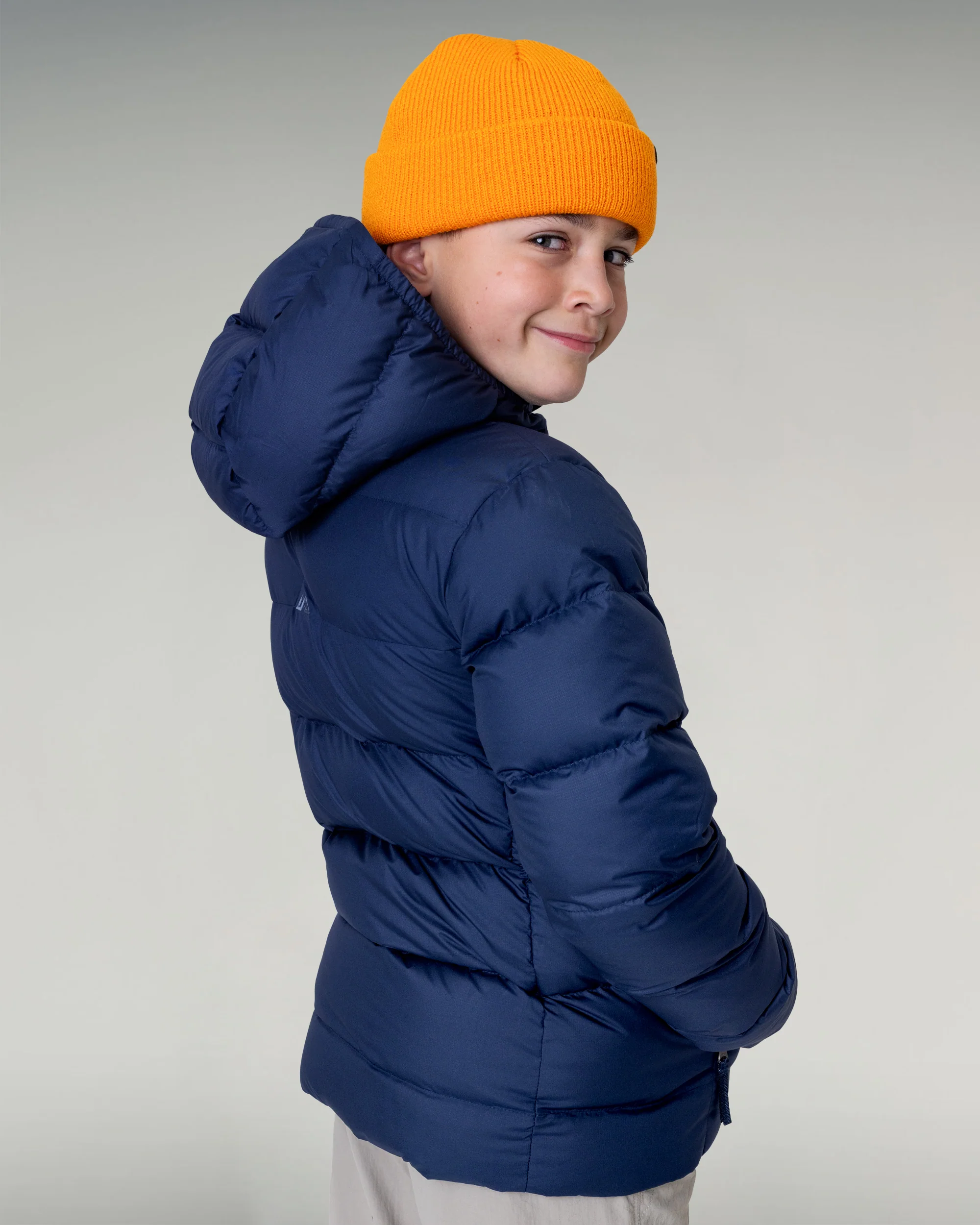 Kids' Epiq Down Hooded Jacket - Classic Navy - Image 3