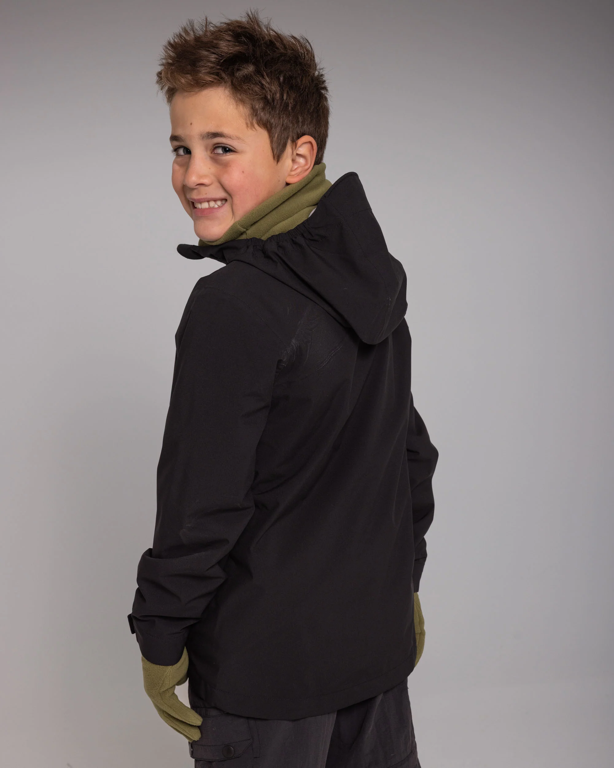 Kids Trailhead 3in1 Rain Hooded Jacket - Black Stingray - Image 4