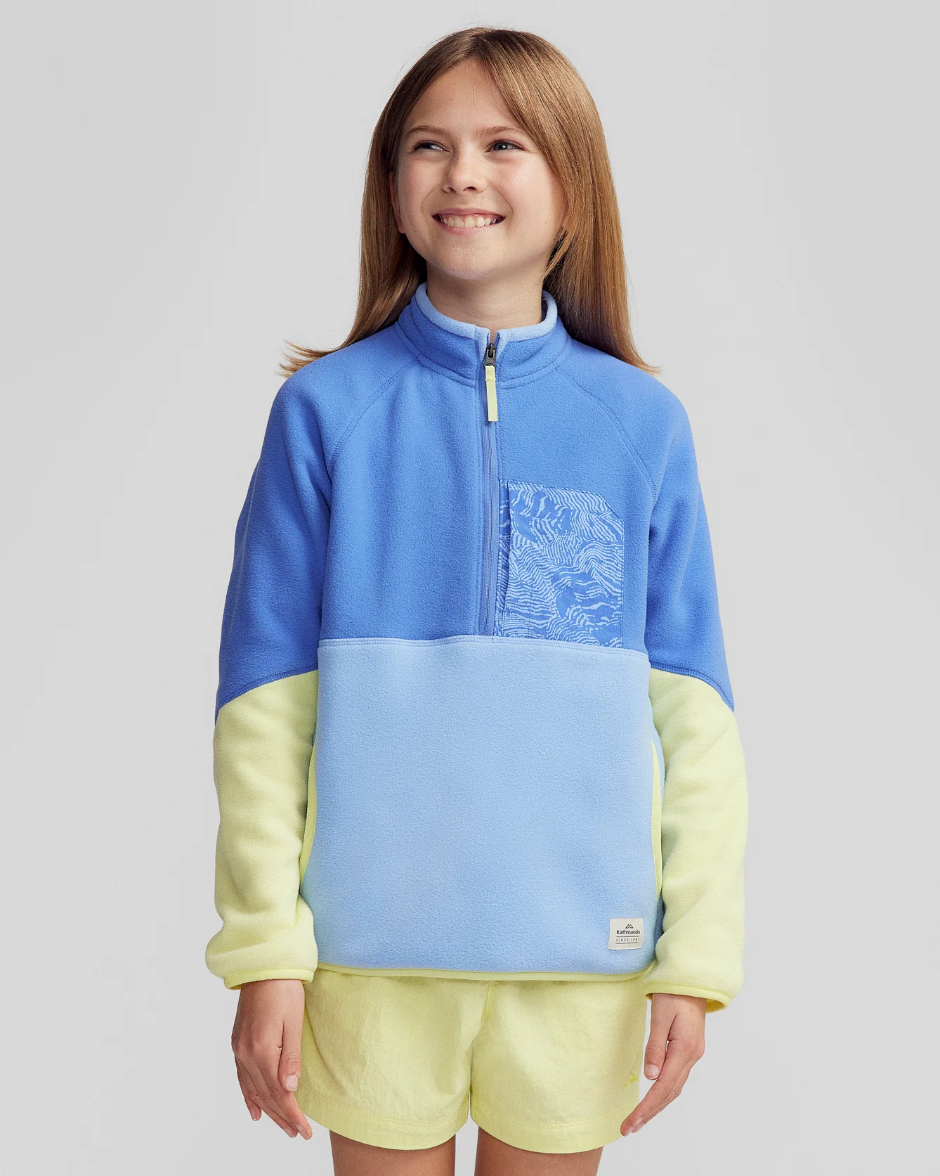 Kids’ Trailhead Fleece Lightweight Pullover - Peri/Zing