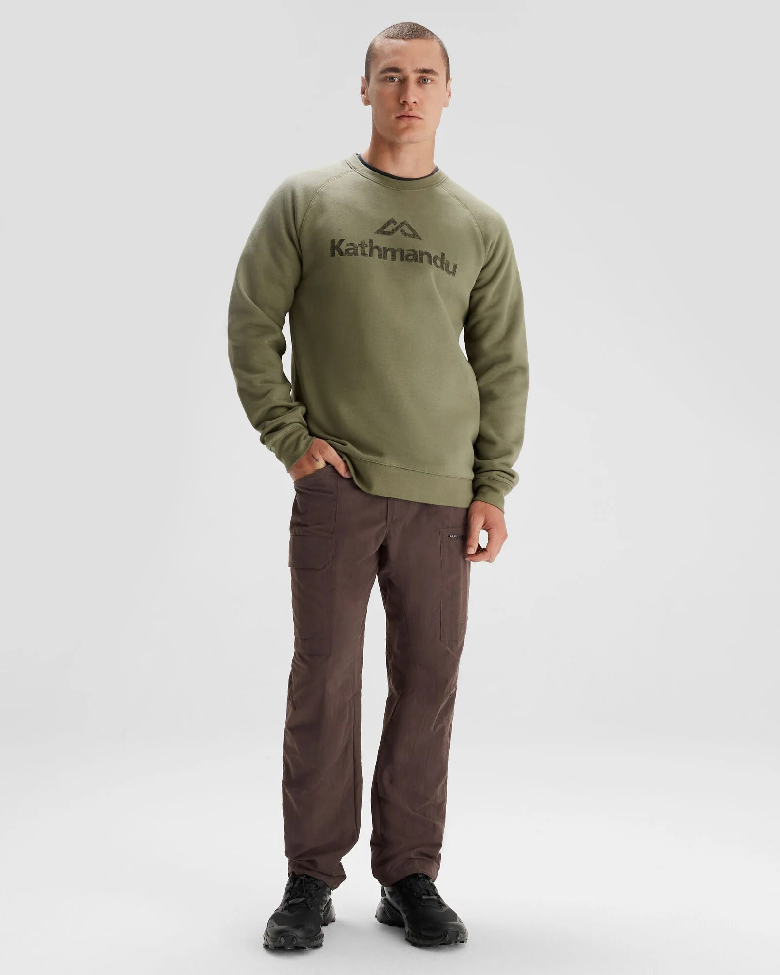 Men's Kathmandu Logo Crew Sweater - Beech - Image 2