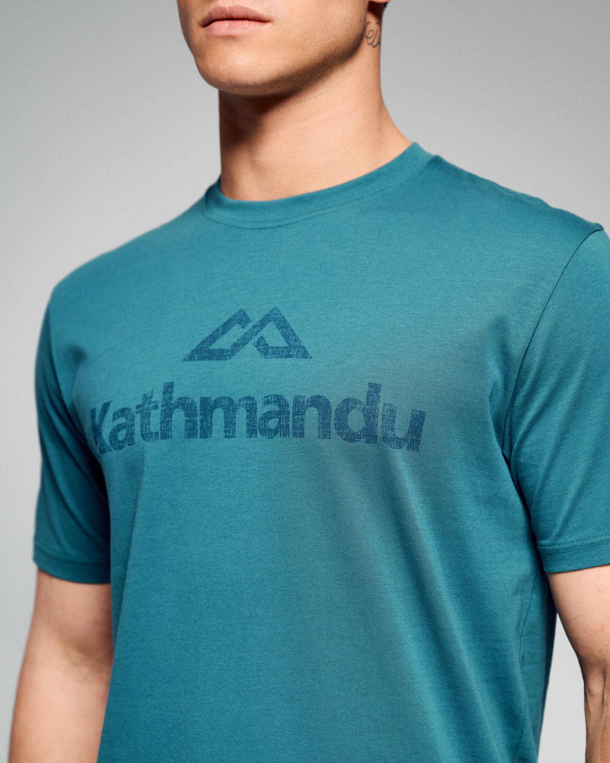 Men's Logo Organic Cotton T-Shirt - Ocean - Image 3