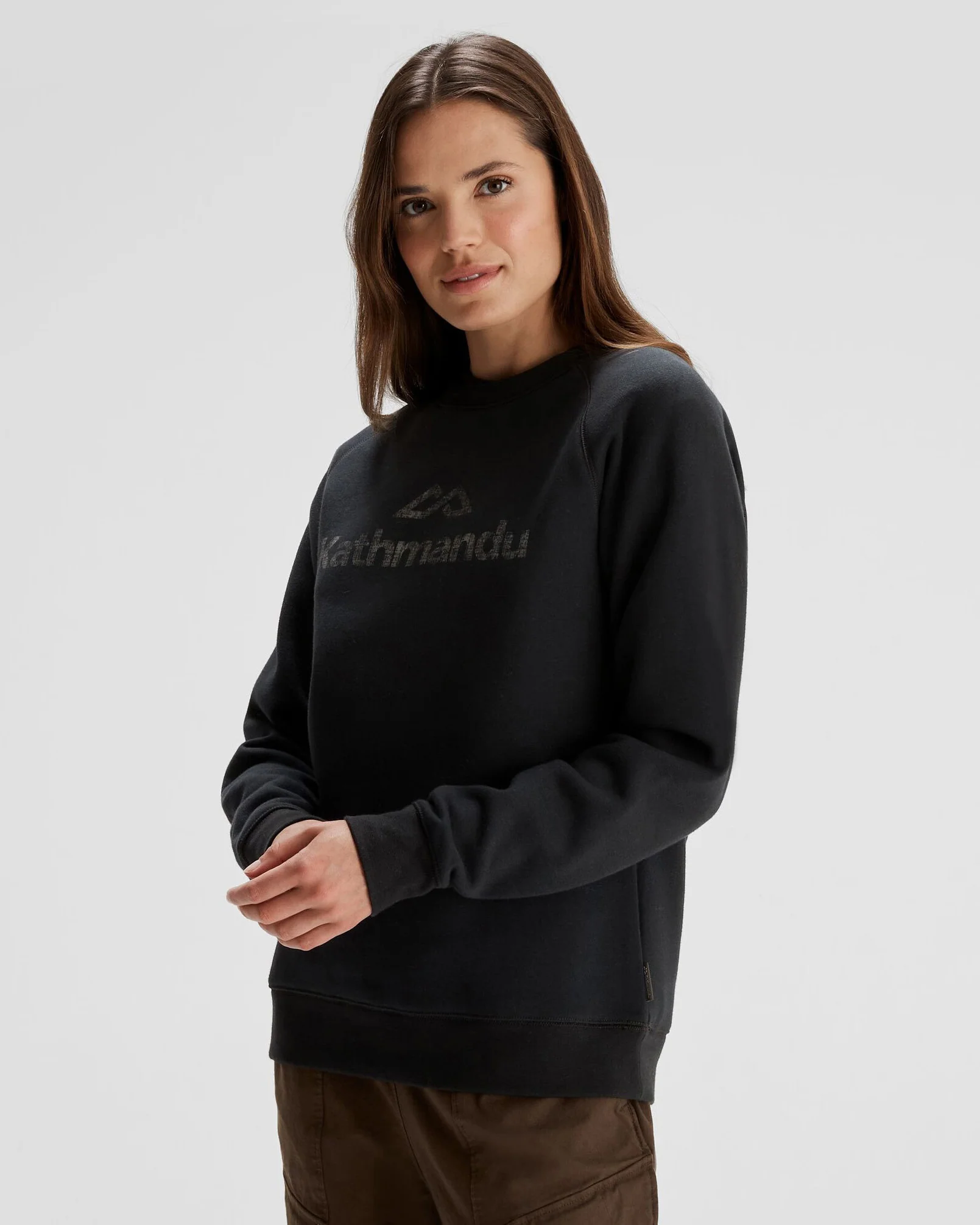 Women's Kathmandu Logo Crew Sweater - Black - Image 2