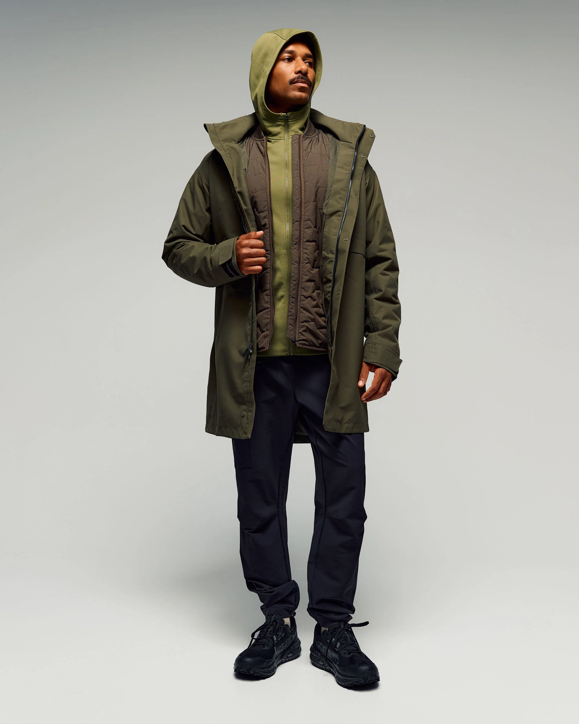 Men's Anytime Fleece Hooded Jacket - Dark Fern - Image 3