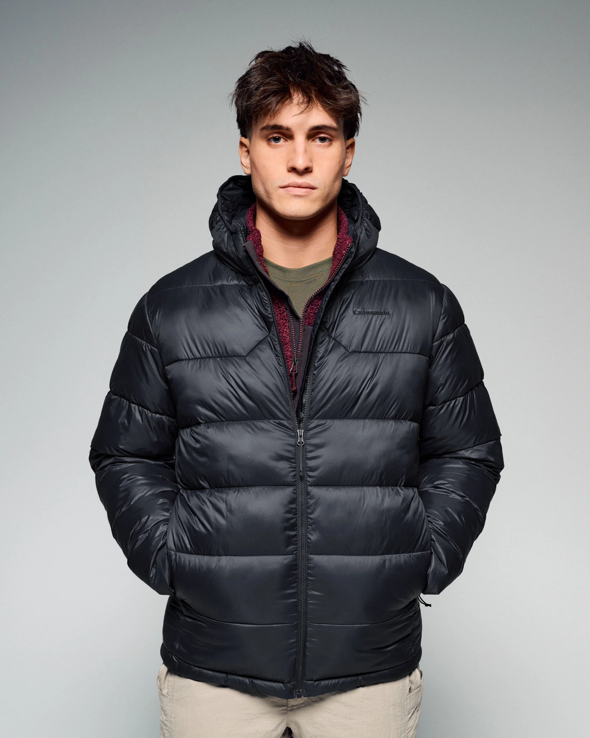 Men's Core Insulated Hooded Jacket - Black Stingray