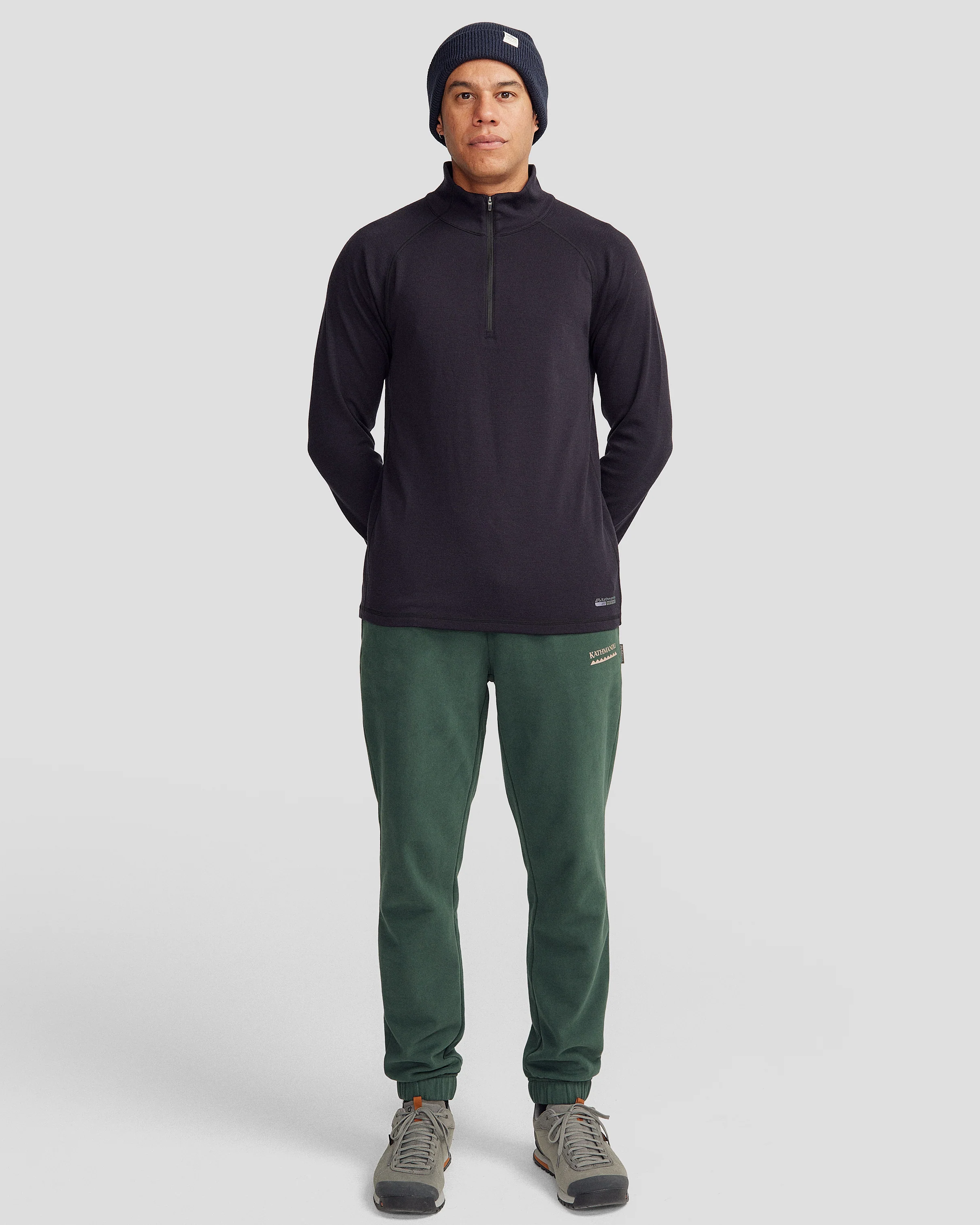 Men's Heritage Logo Brushed Joggers - Deep Forest - Image 3