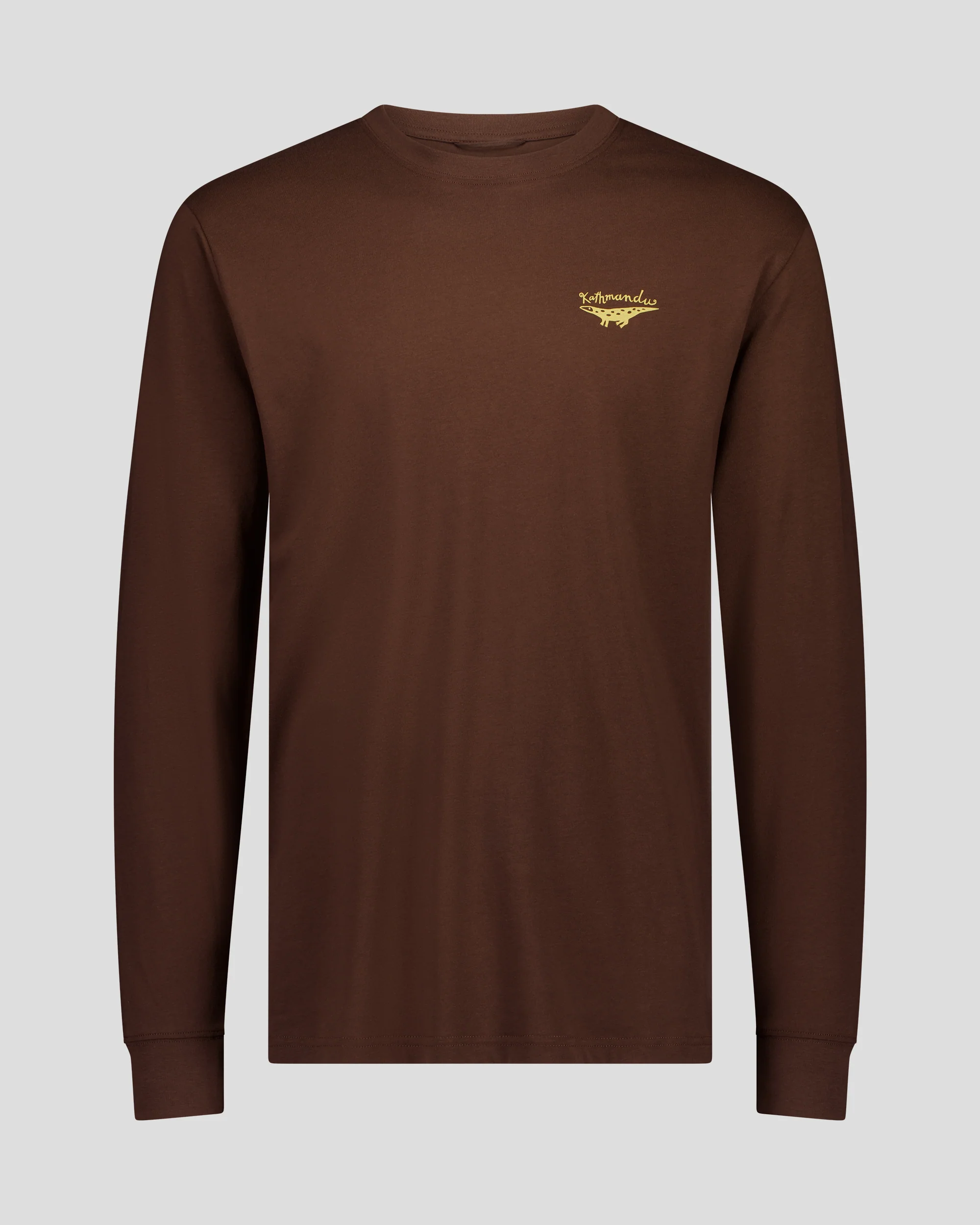 Men's Lizard Organic Cotton Long Sleeve T-Shirt Cocoa - Image 5