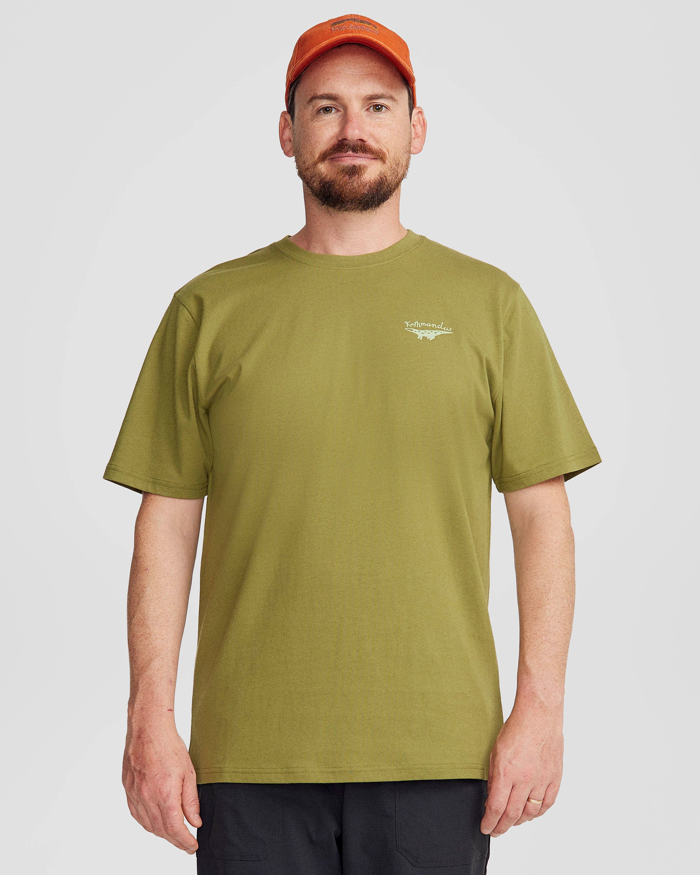 Men's Lizard Organic Cotton T-shirt - Dark Fern