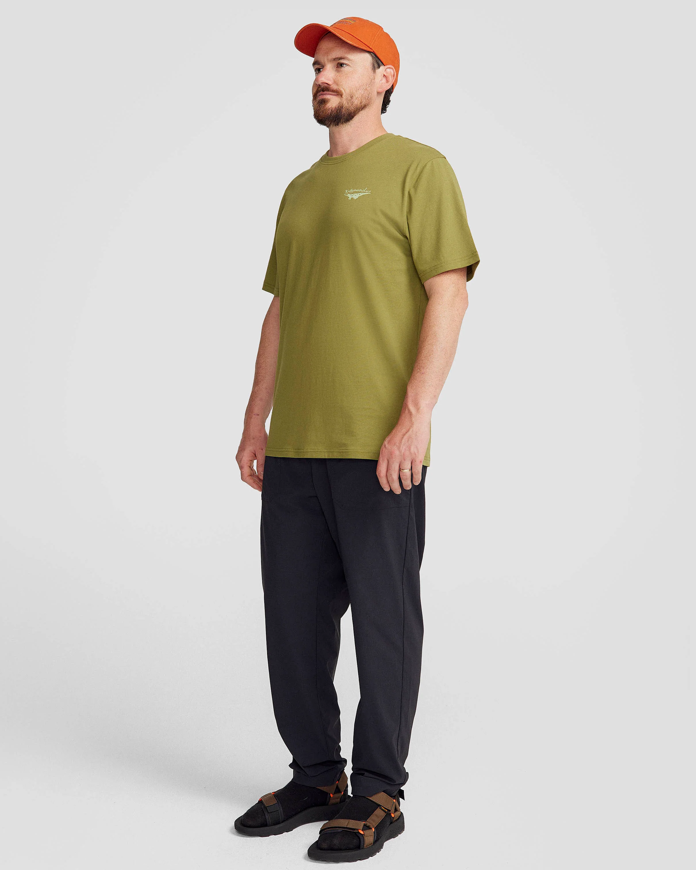 Men's Lizard Organic Cotton T-shirt - Dark Fern - Image 2