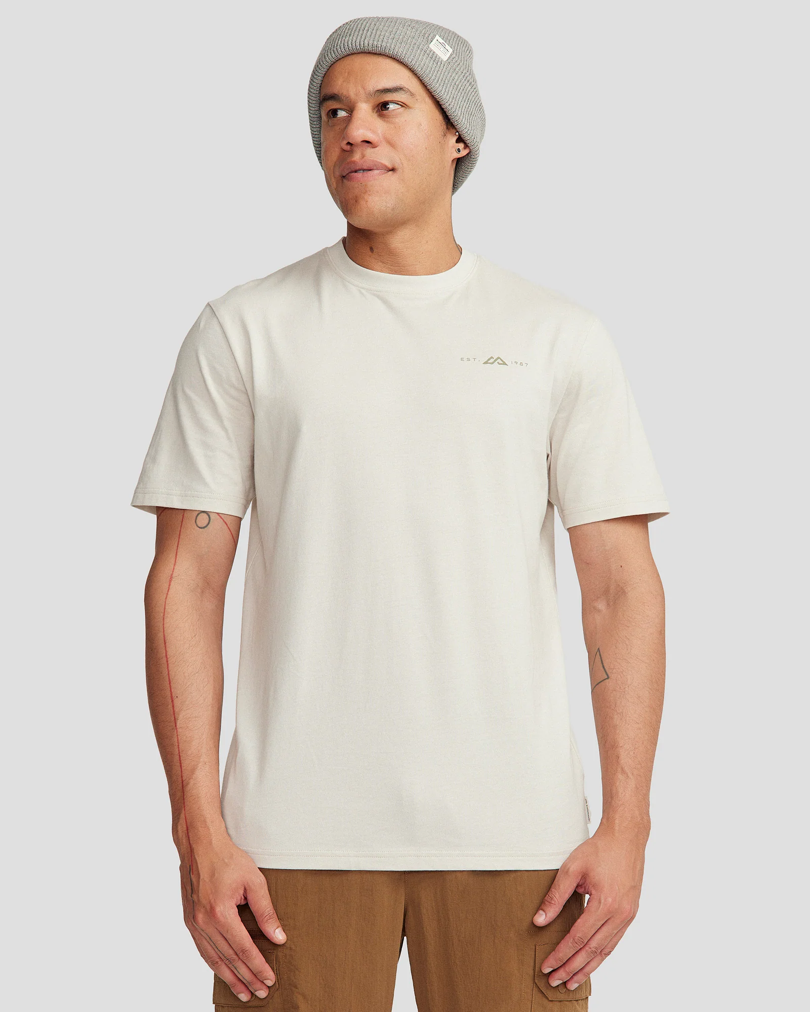 Men's Mountain Camo Organic Cotton T-shirt - Shroom