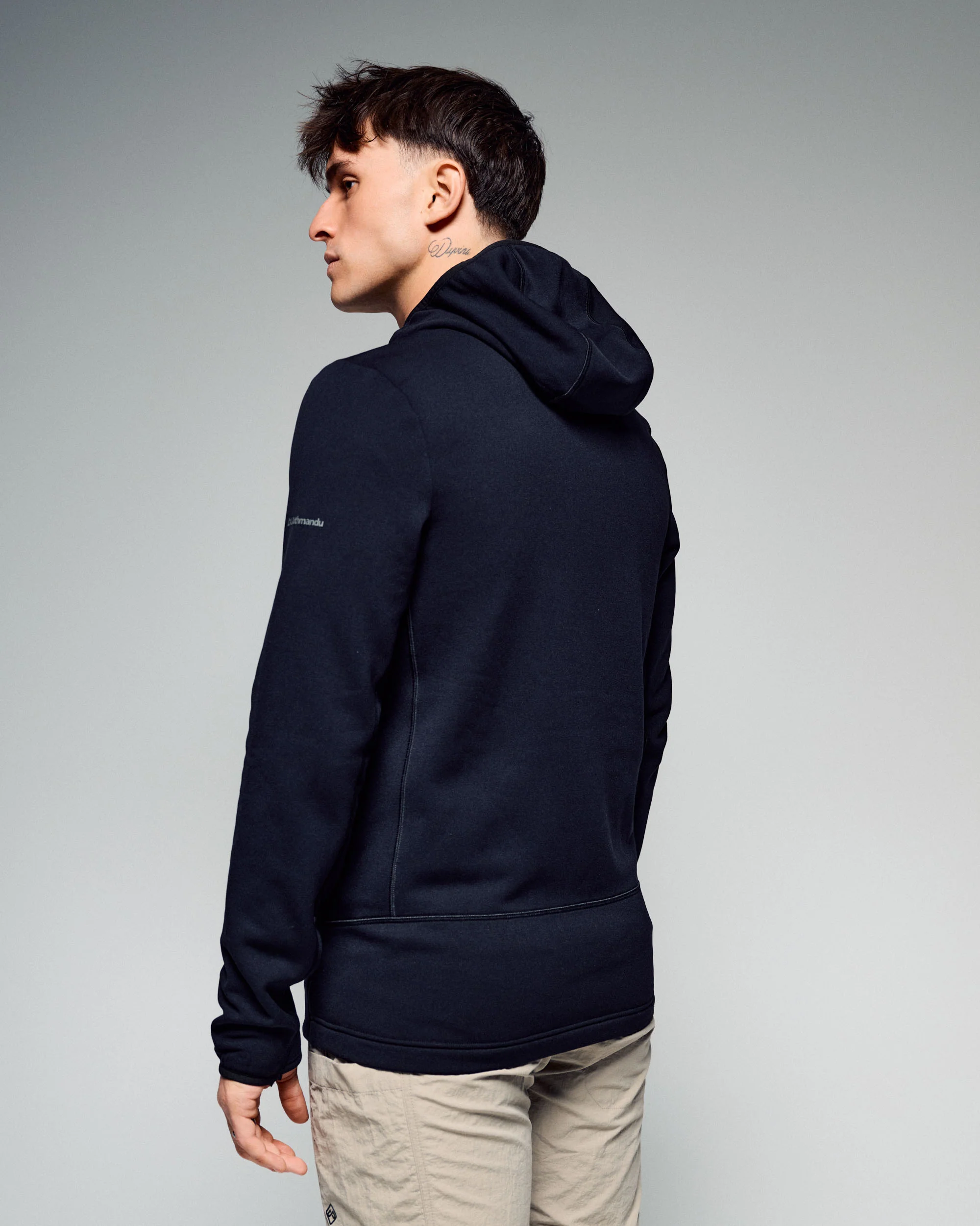 Men's Ridge Power Stretch Fleece Hood Jacket - Black Stingray - Image 3