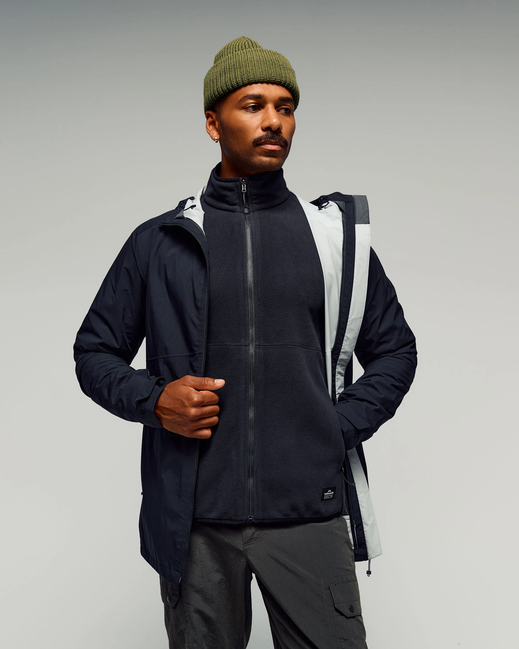 Men's Trailhead 3in1 Rain Hooded Jacket - Black Stingray
