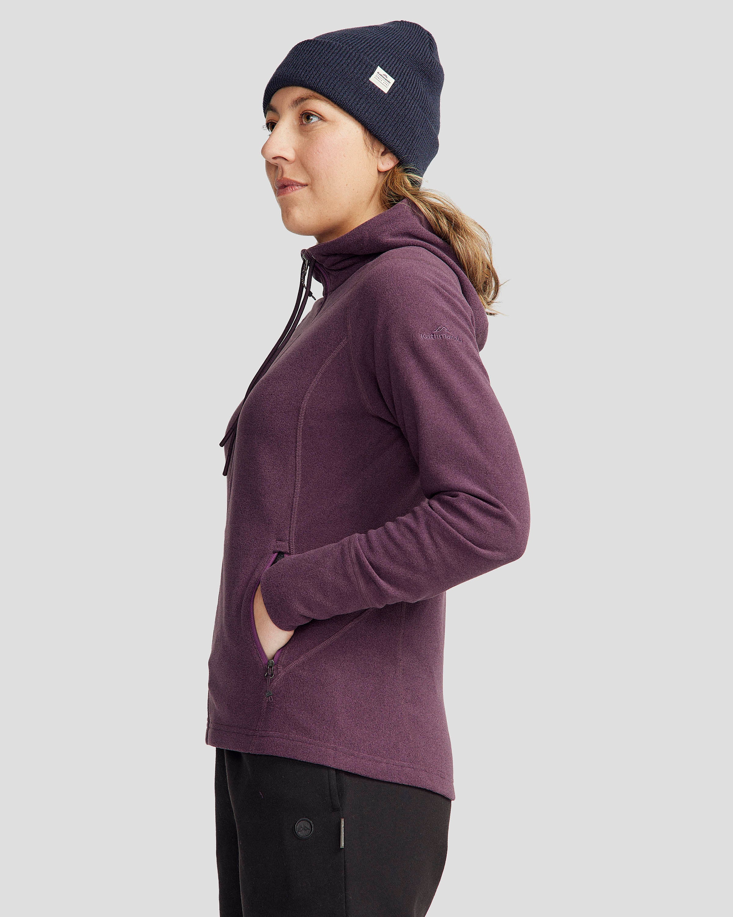 Women's Mt Aspiring Hooded Fleece Jacket - Jam - Image 3