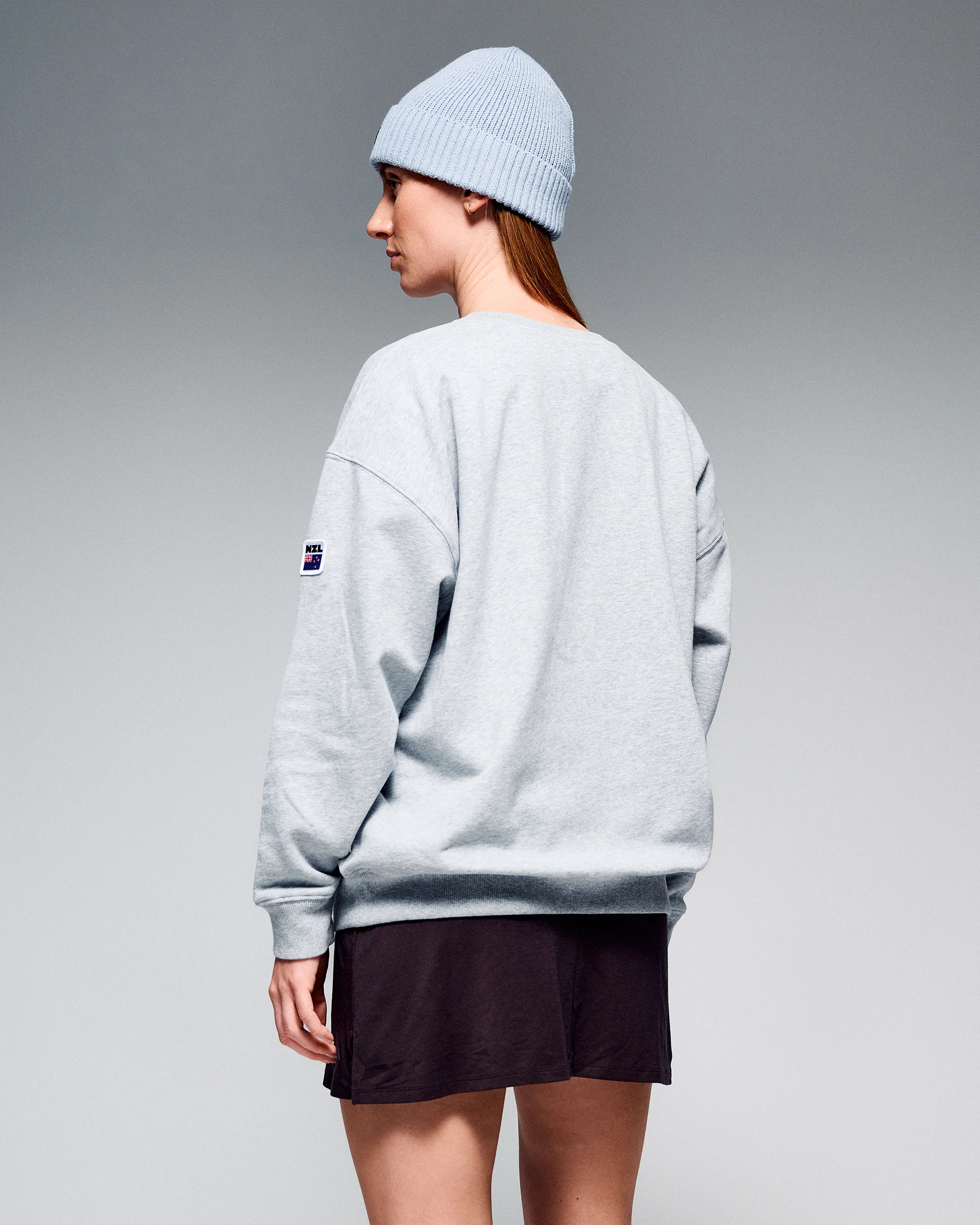 Women's Crew Sweatshirt - SPT Grey Marle | New Zealand Team Supporters Collection - Image 3