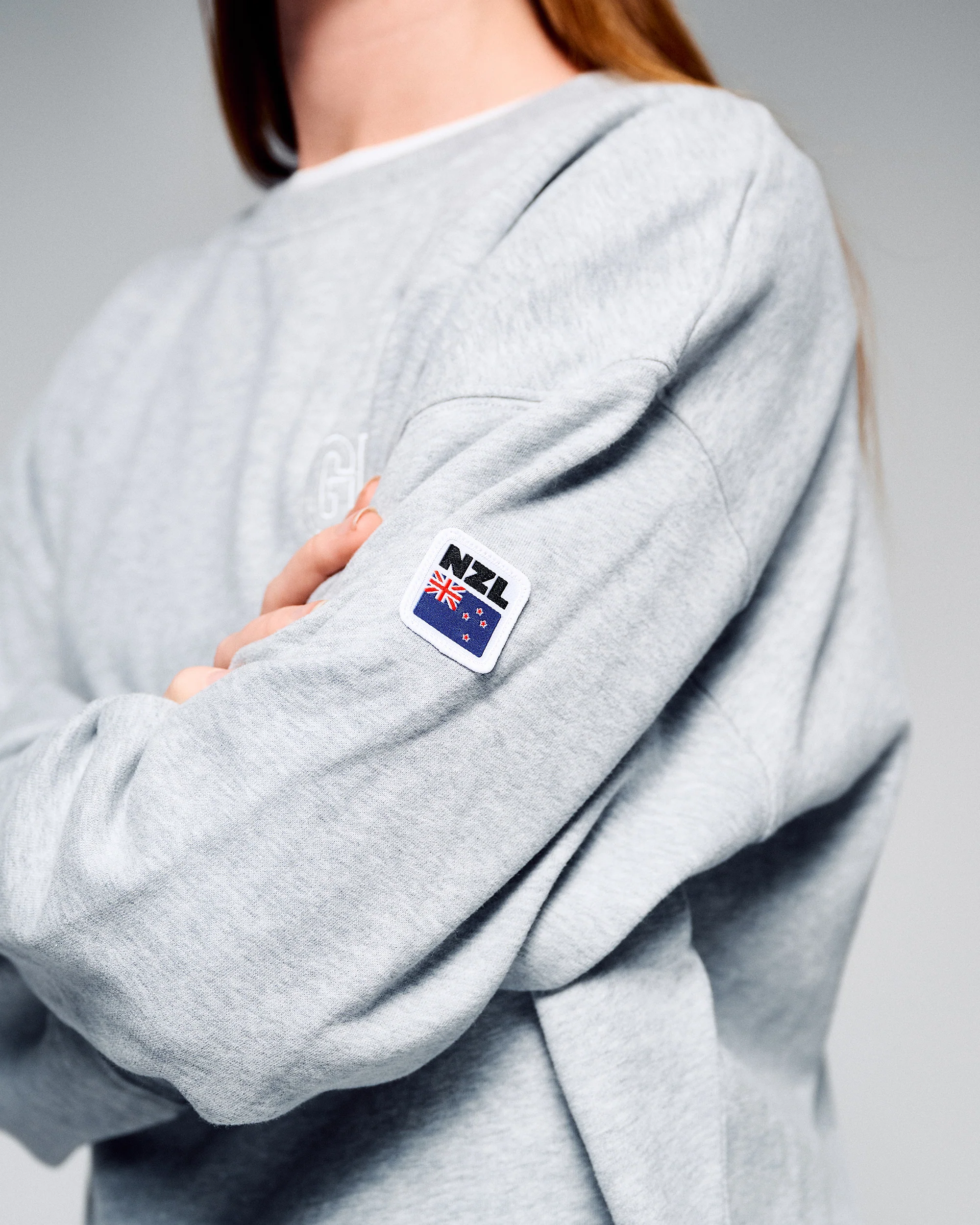 Women's Crew Sweatshirt - SPT Grey Marle | New Zealand Team Supporters Collection - Image 4