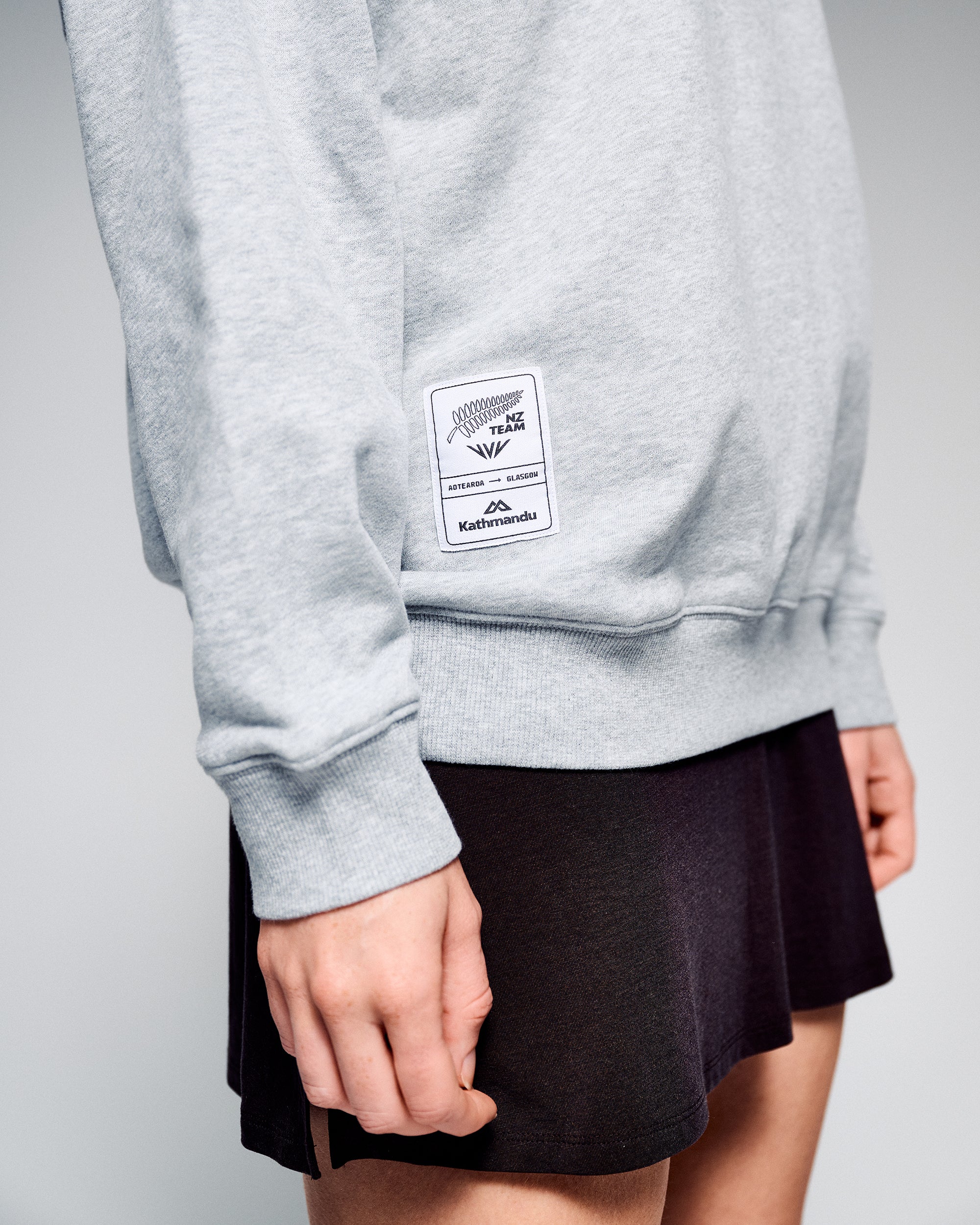 Women's Crew Sweatshirt - SPT Grey Marle | New Zealand Team Supporters Collection - Image 6
