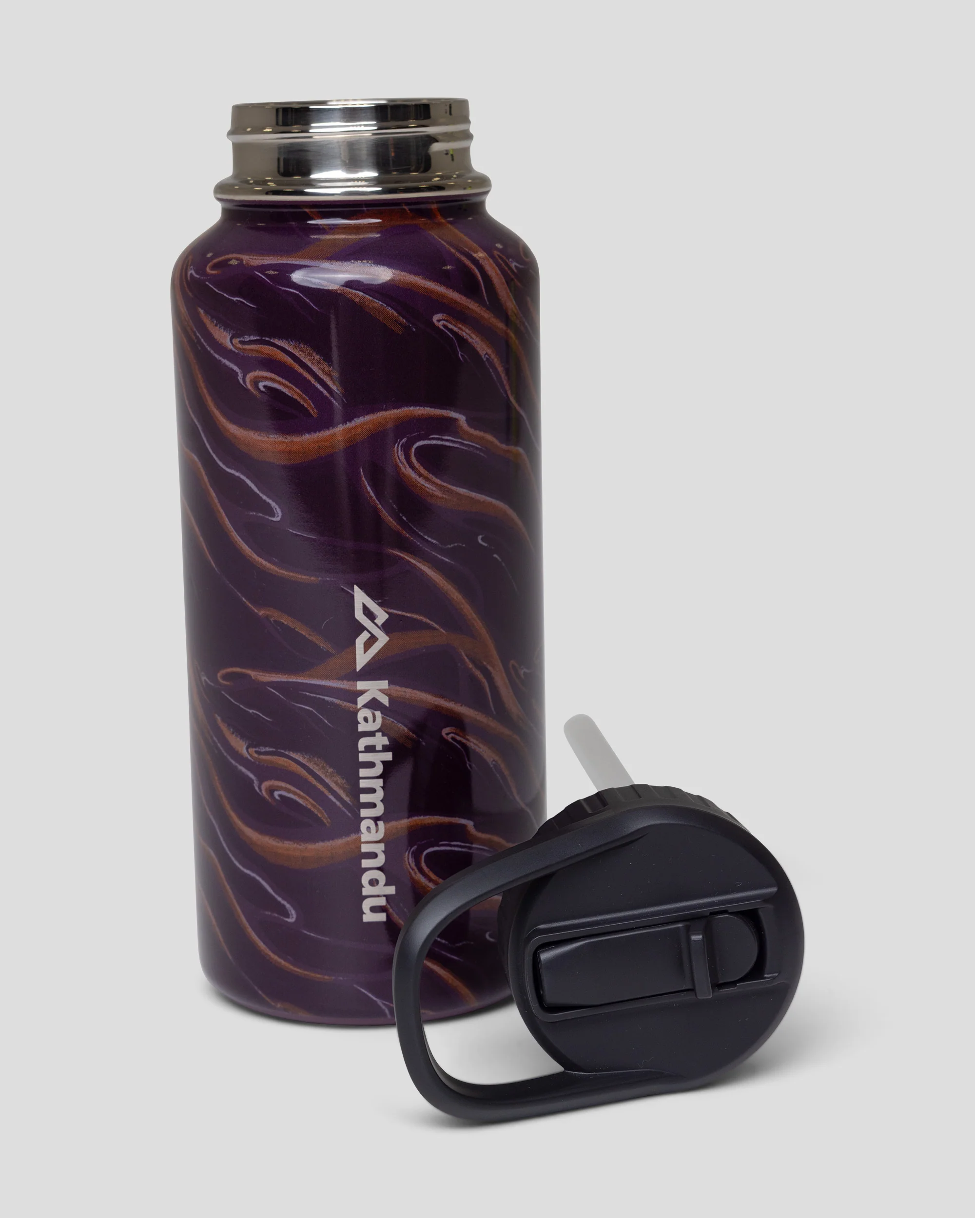 Straw Lid Insulated Bottle - 950 ml - Mulberry Braided River - Image 4