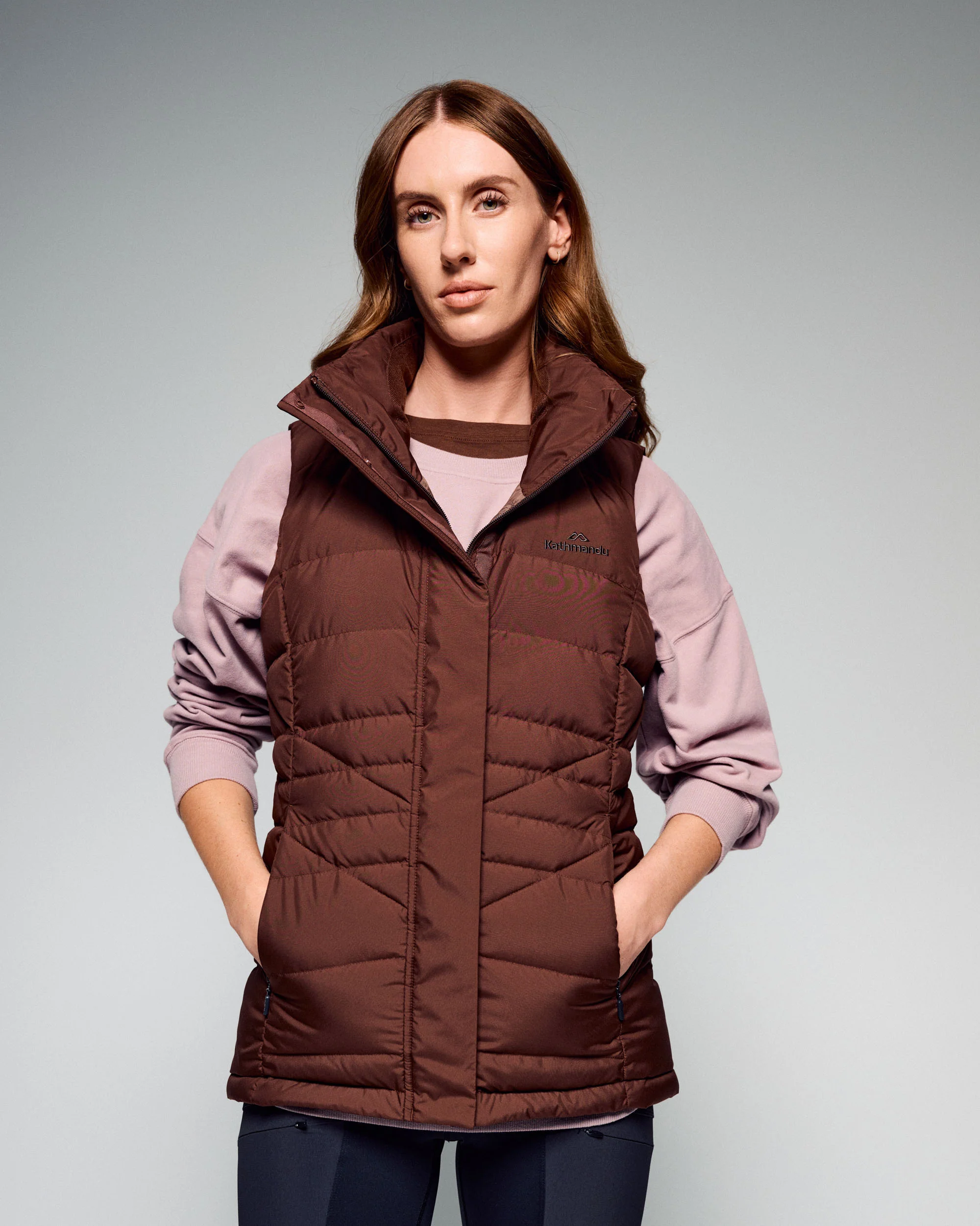 Women's Winterburn Hooded Down Vest - Cocoa - Image 2