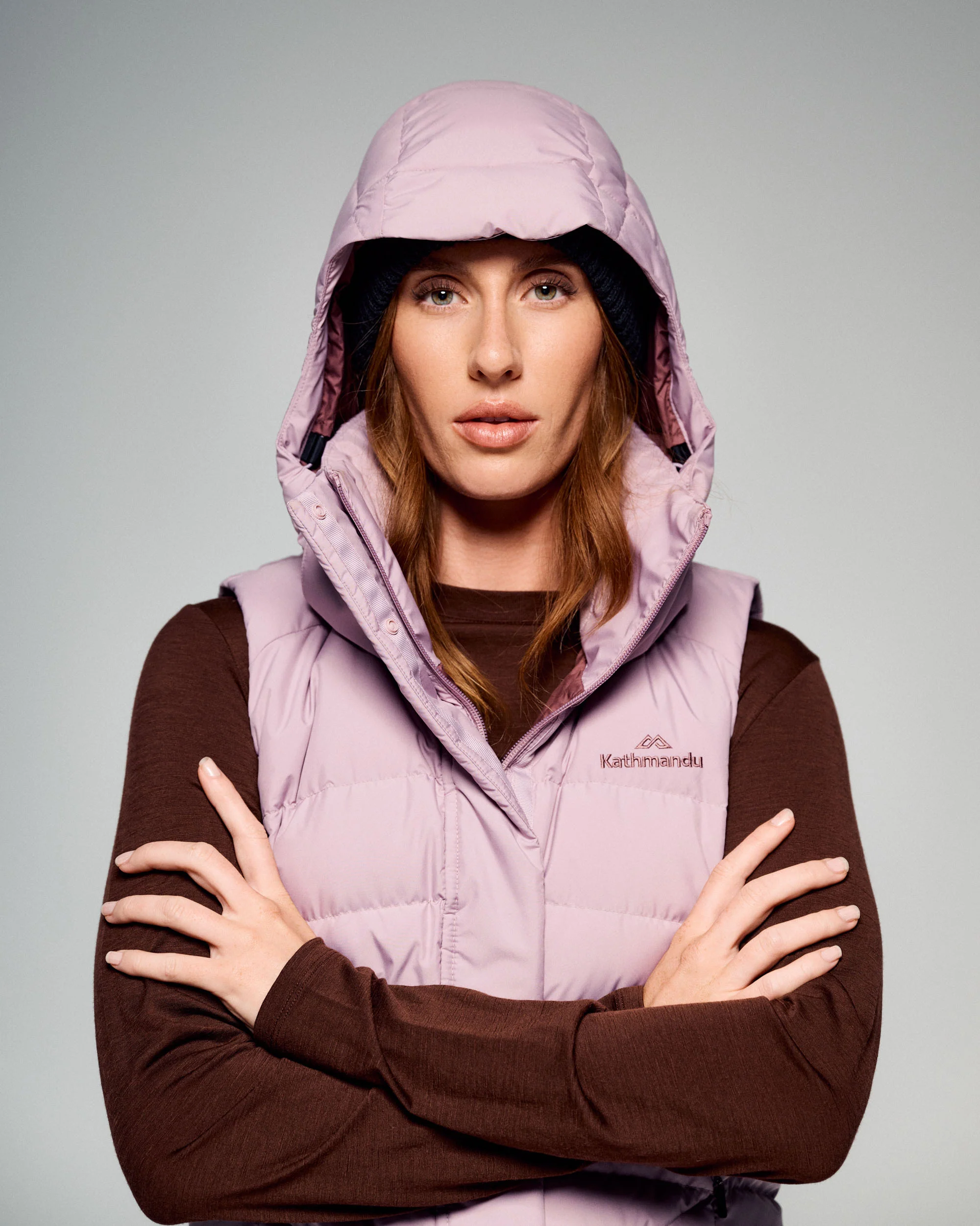 Women's Winterburn Hooded Down Vest - Light Thistle - Image 2