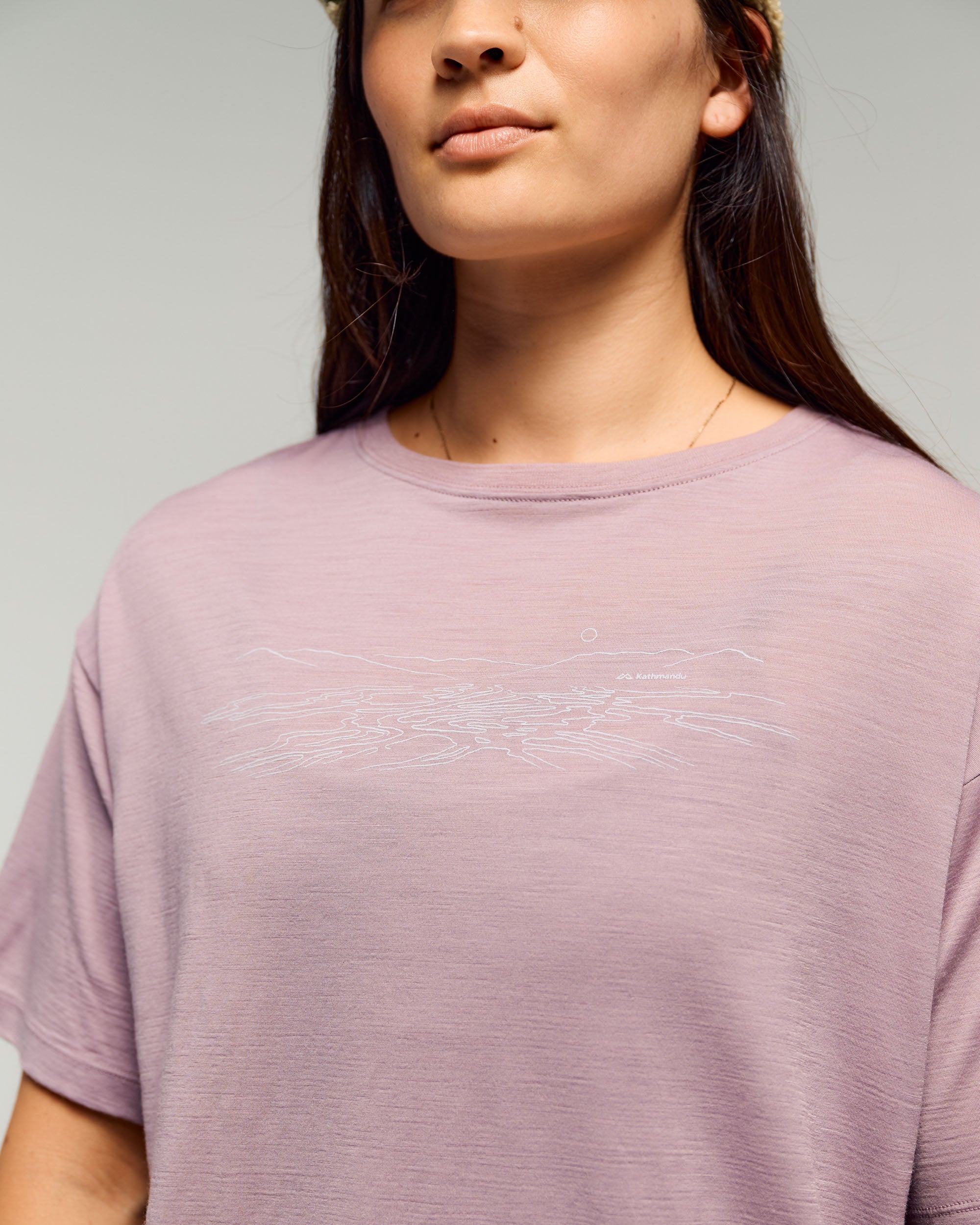 Women's 100% Merino Graphic T-Shirt - Thistle - Image 2