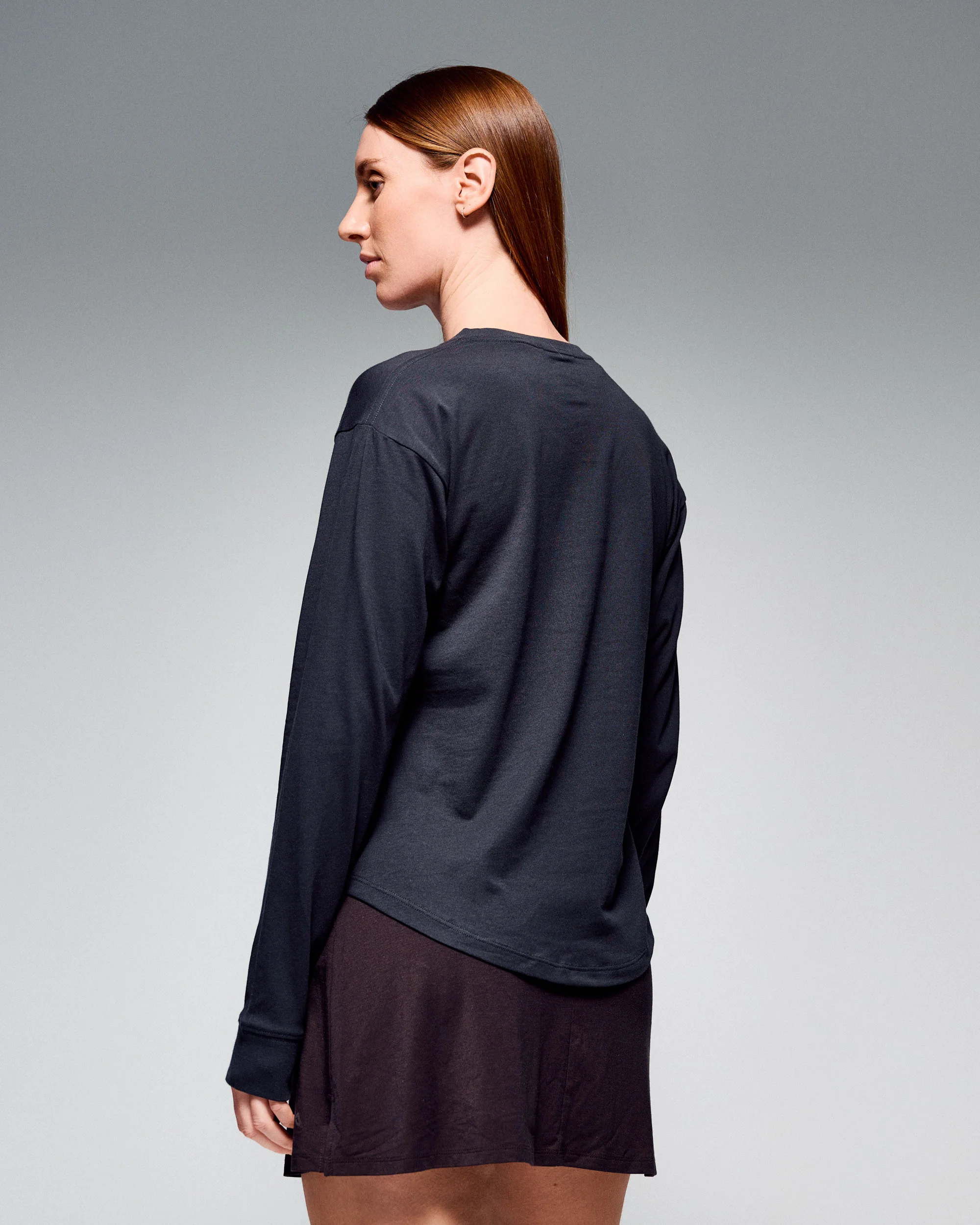 Women's 1987 Organic Cotton L/S Tee - Washed Black - Image 4