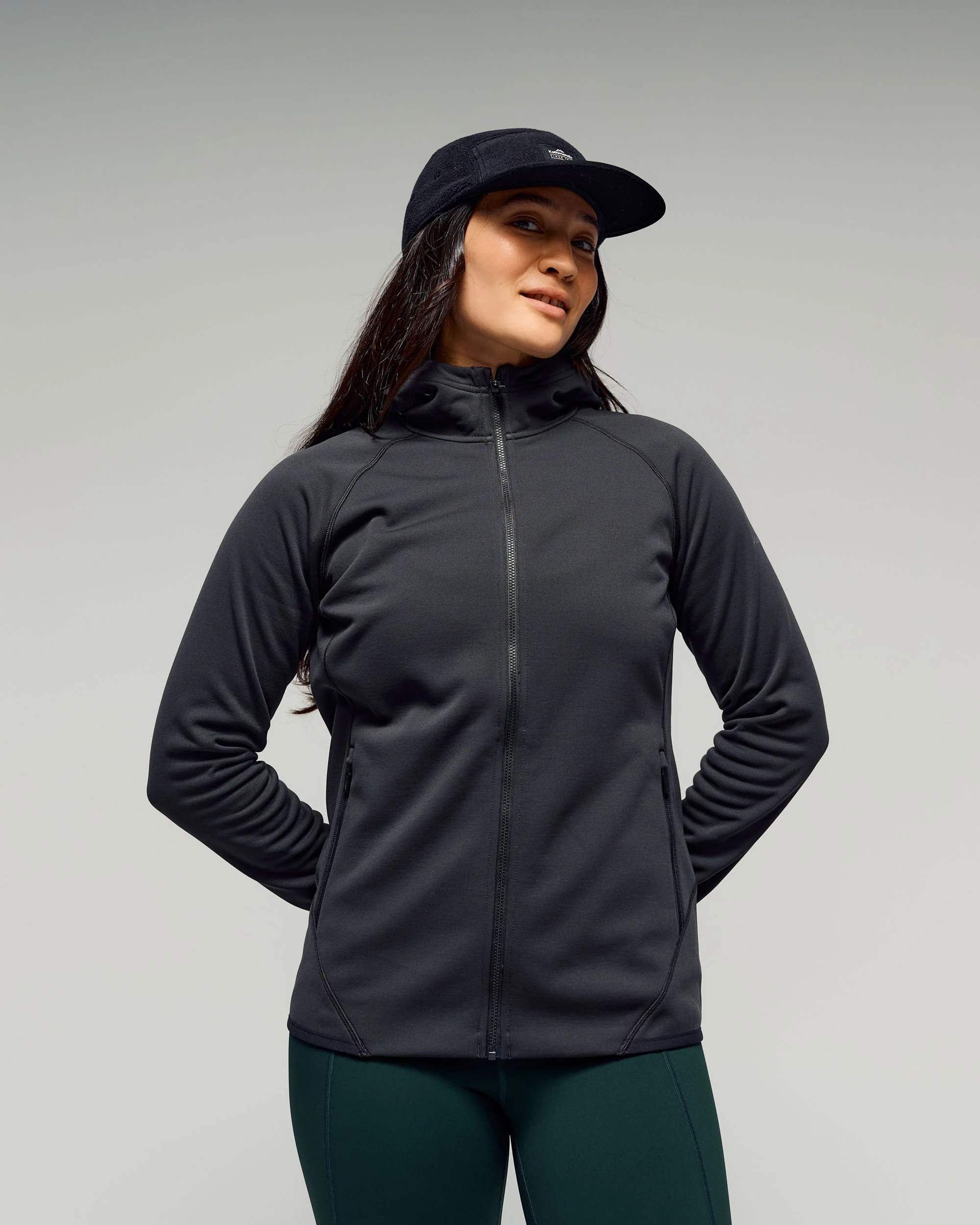 Women's Anytime Fleece Hooded Jacket - Washed Black