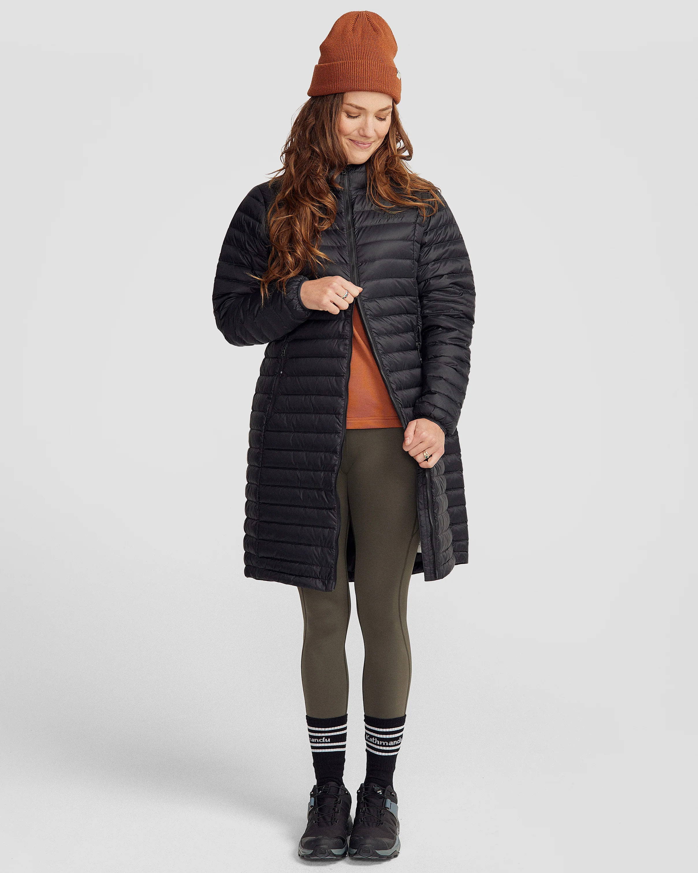 Women's Heli Down Parka Jacket- Black Stingray - Image 2