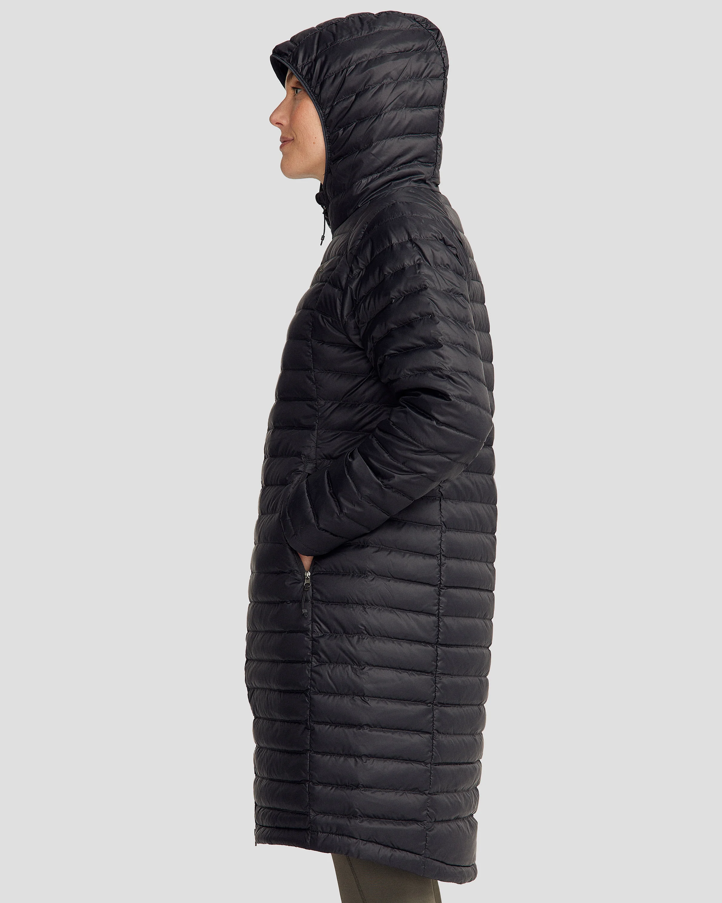Women's Heli Down Parka Jacket- Black Stingray - Image 4