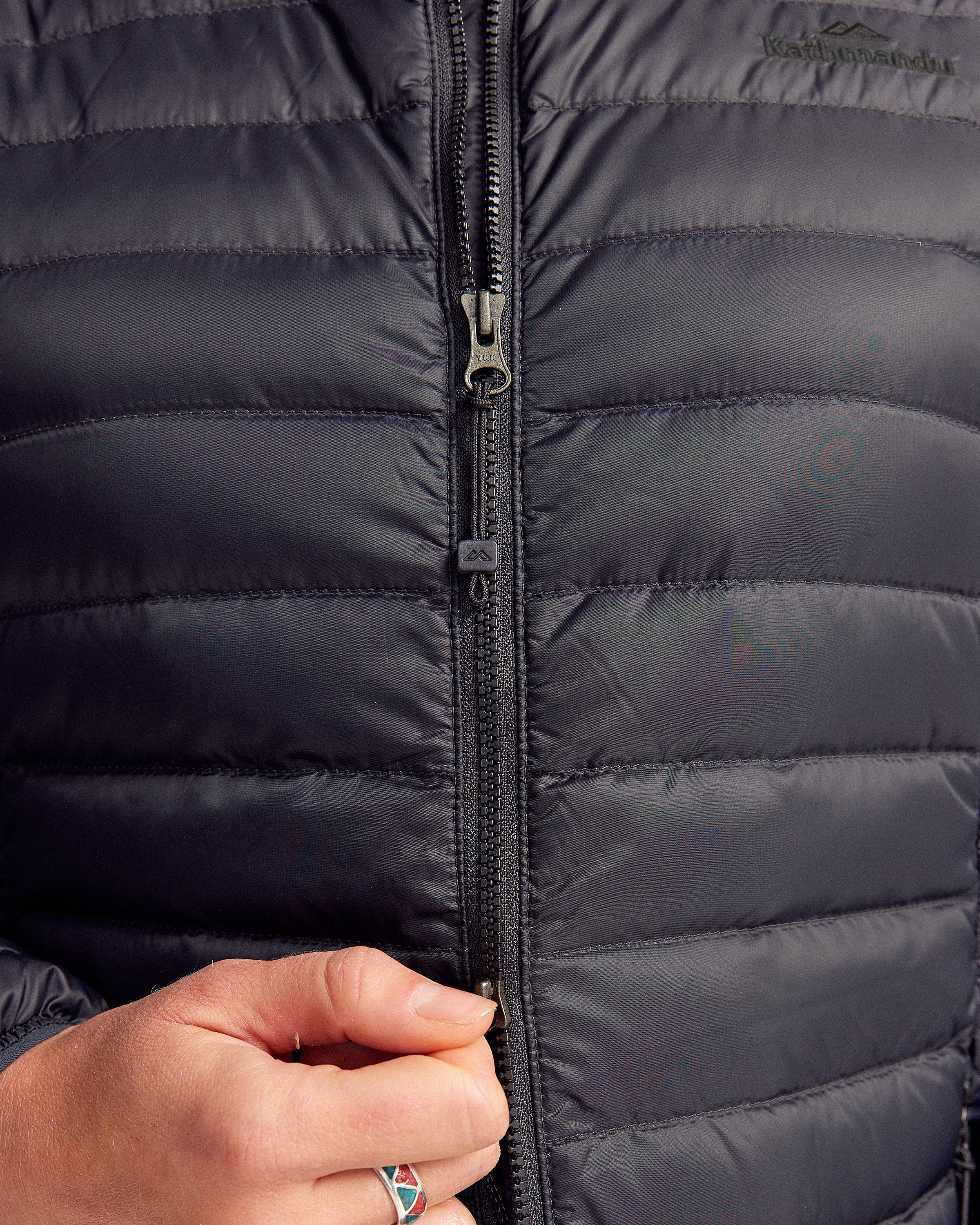 Women's Heli Down Parka Jacket- Black Stingray - Image 6