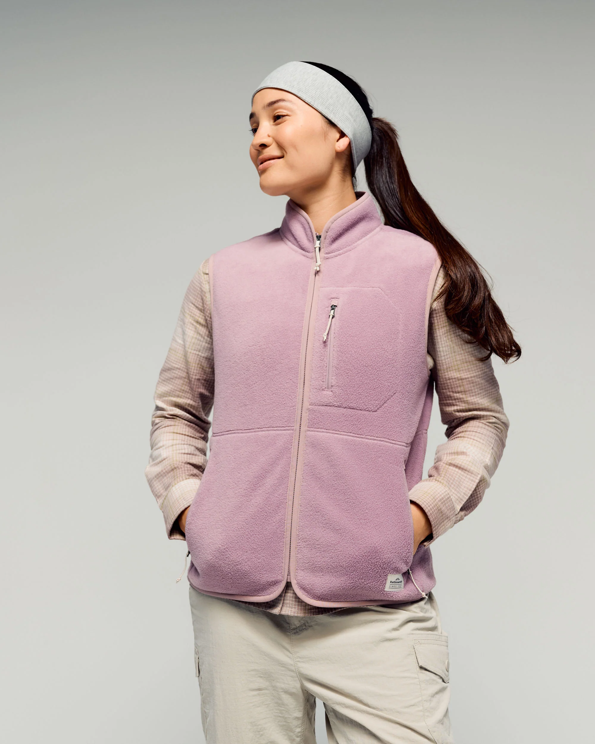 Women's Retreat Fyfe Long Sleeve Shirt - Taupe/Verde Plaid - Image 3
