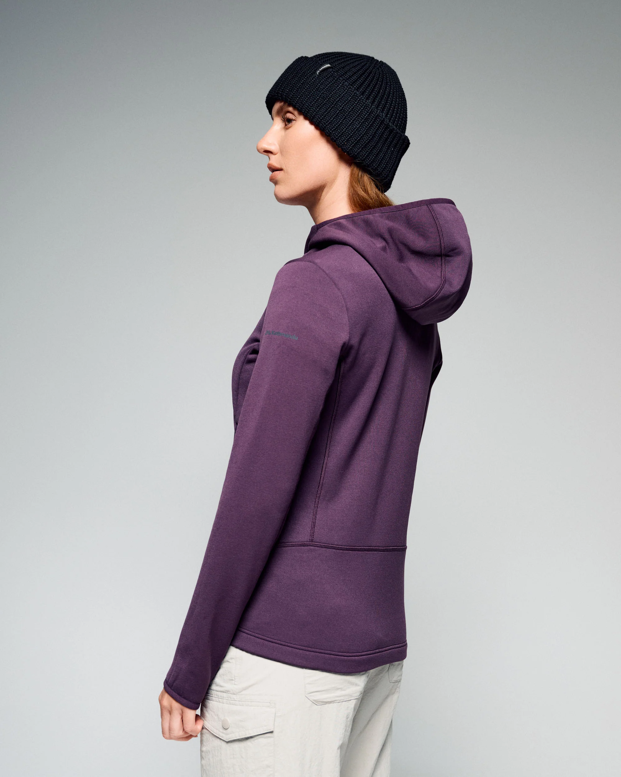Women's Ridge Power Stretch Fleece Hood Jacket - Jam - Image 3