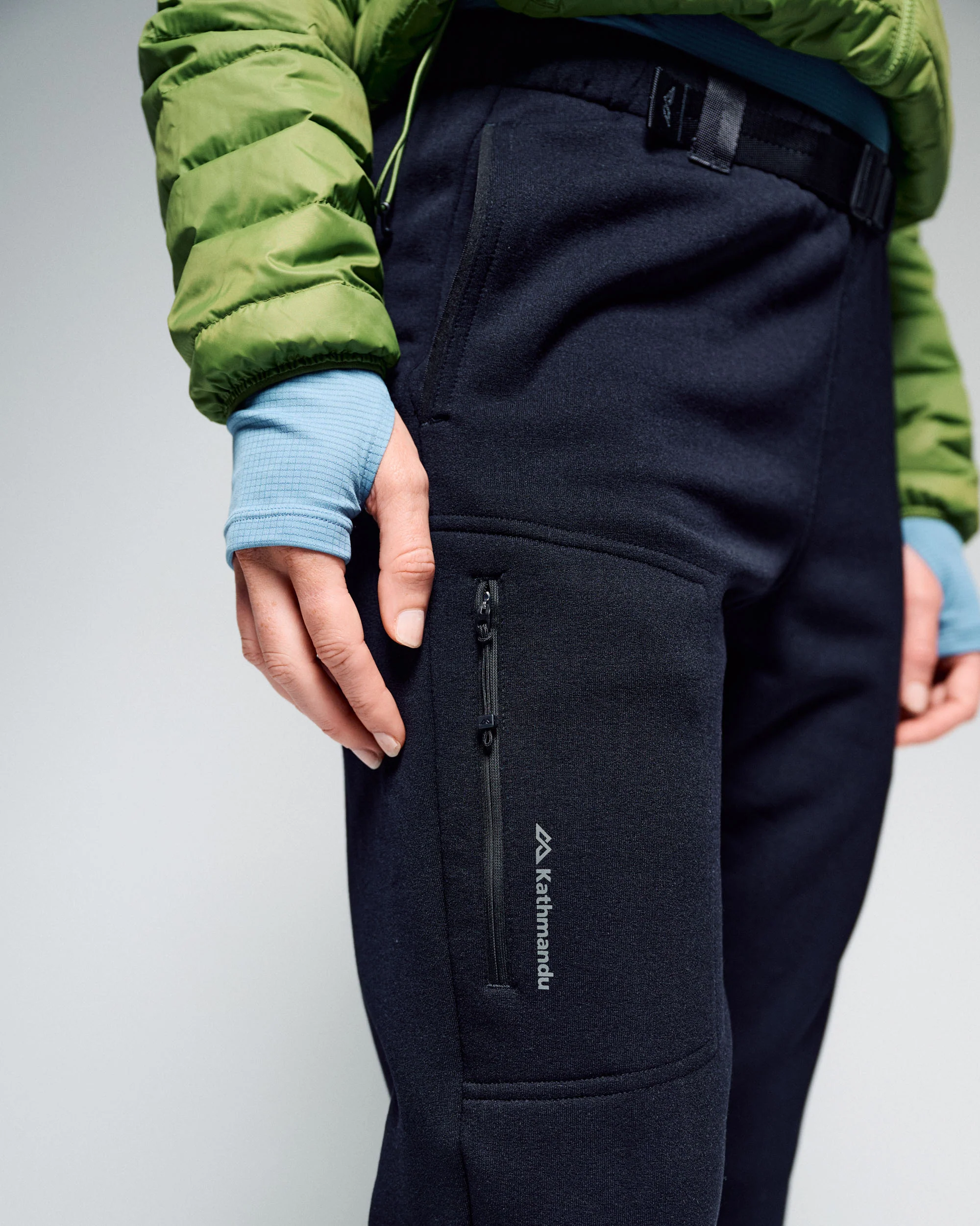 Women's Ridge Power Stretch Pro Fleece Joggers - Black Stingray - Image 4