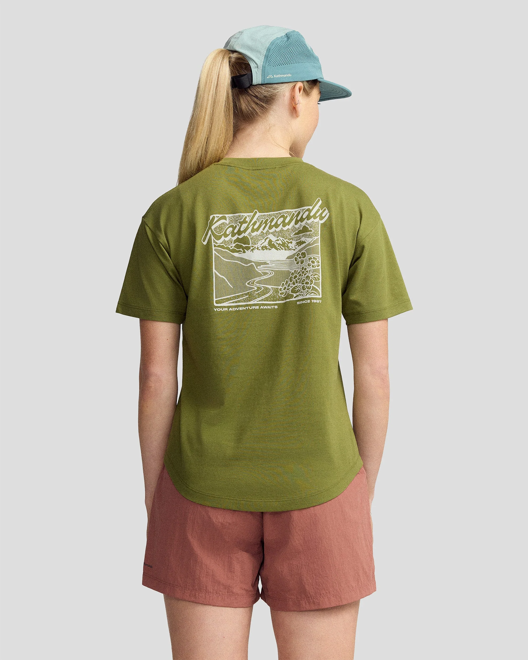 Women’s River Organic Cotton T-shirt  -  Dark Fern - Image 2