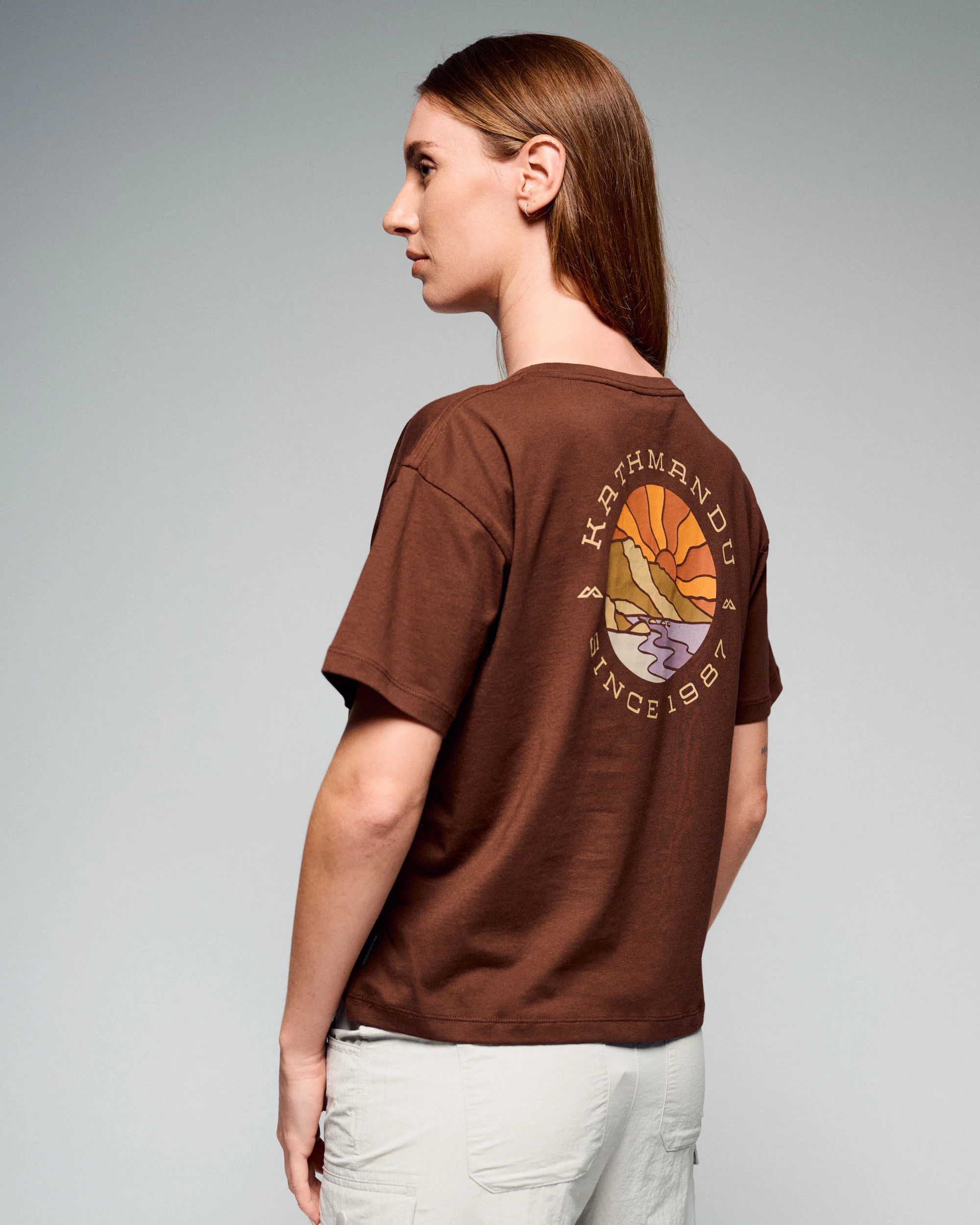 Women's Sunburst Logo Organic Cotton T-Shirt - Cocoa - Image 3
