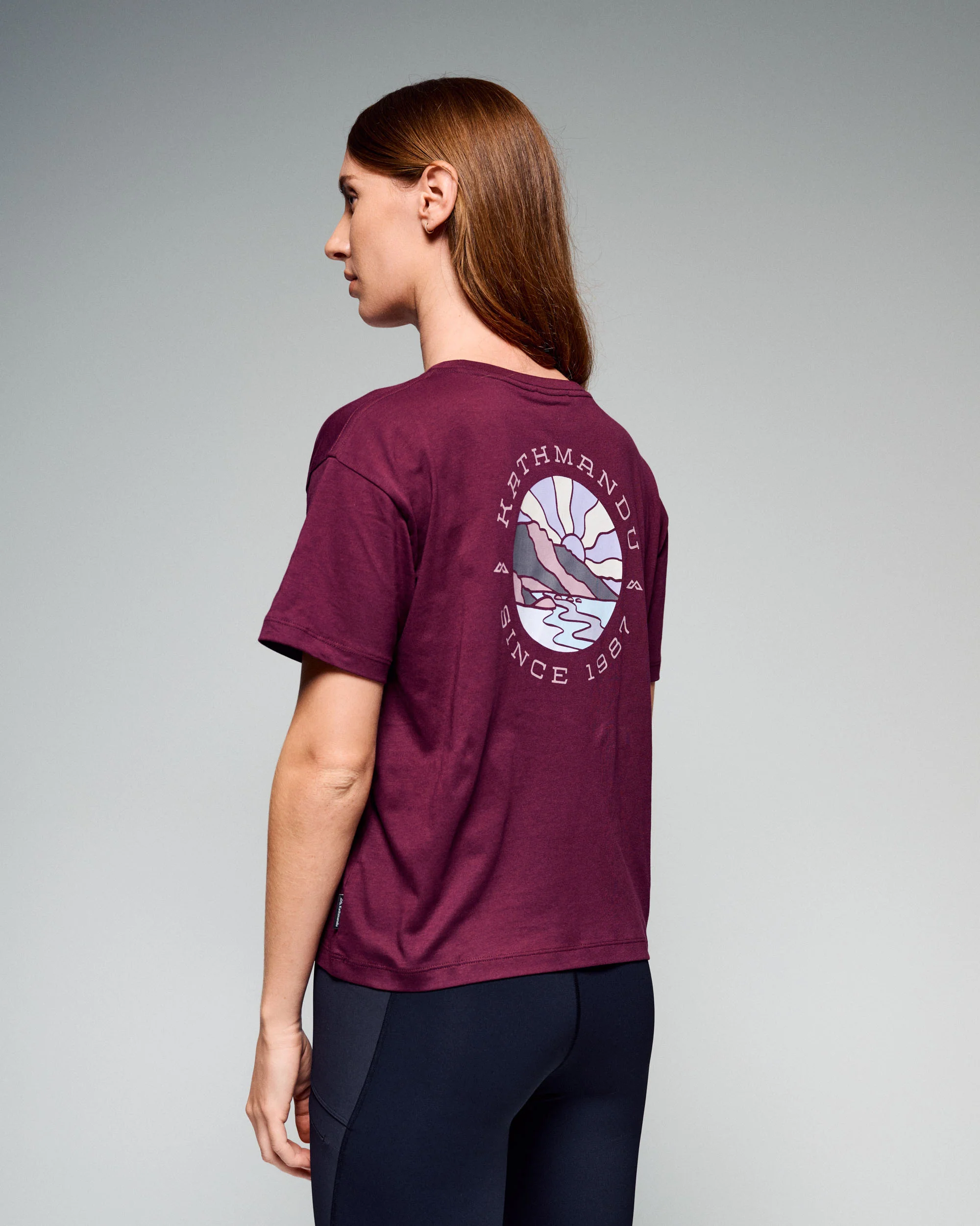 Women's Sunburst Logo Organic Cotton T-Shirt - Mulberry - Image 3