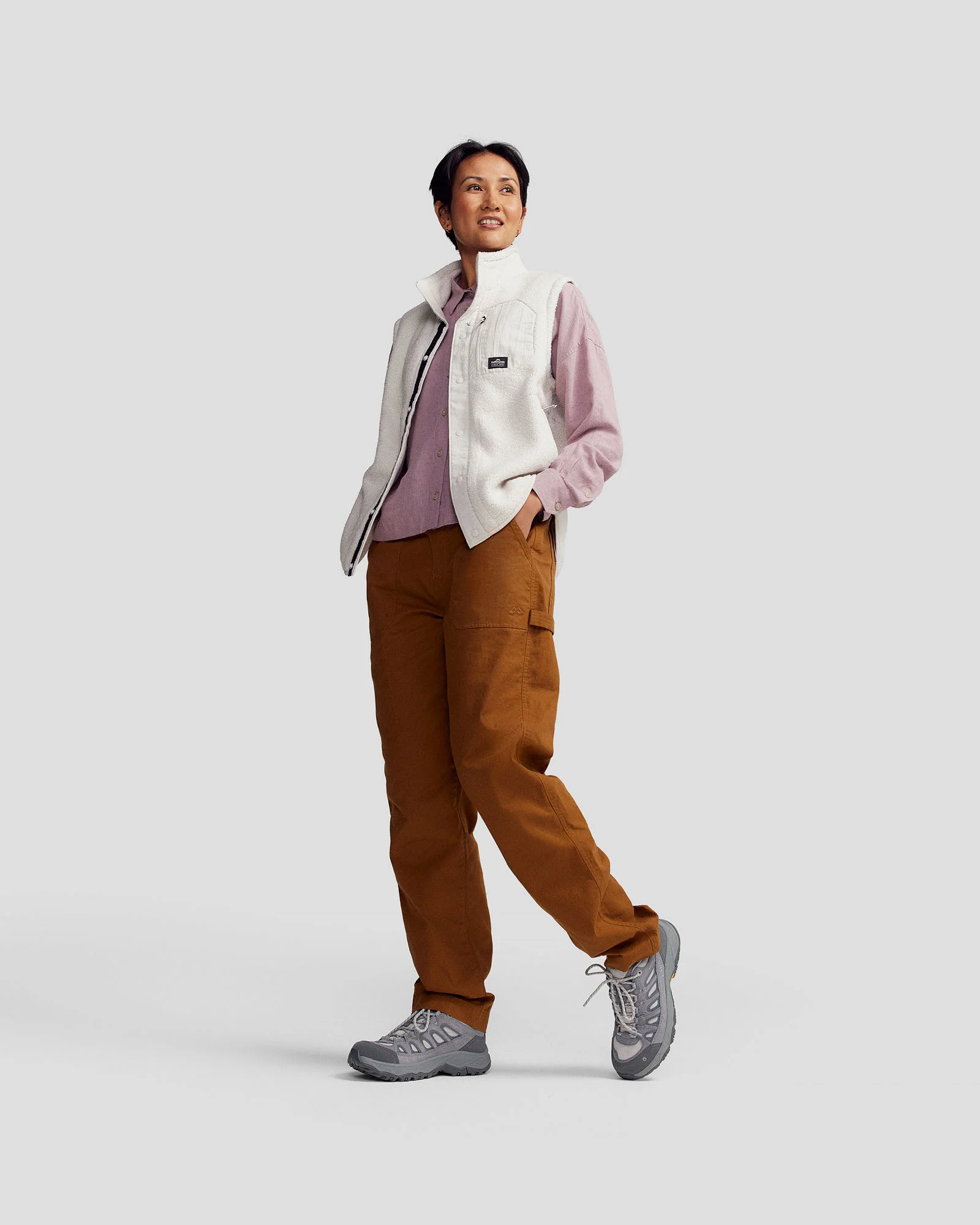 Women’s Weekend Cotton Pants - Bark - Image 2